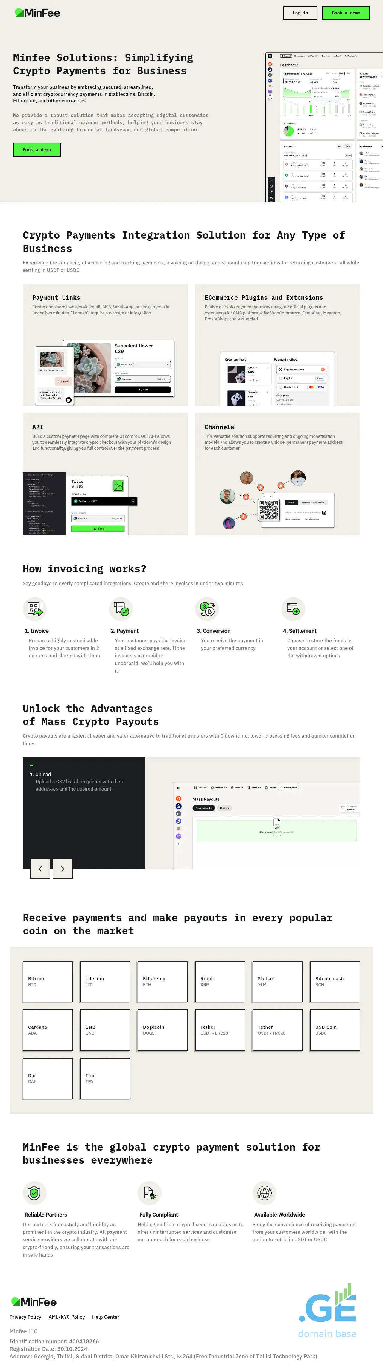 Screenshot of the site minfee.ge