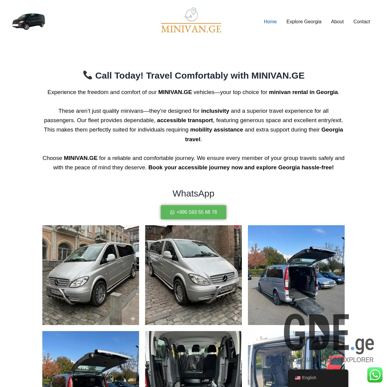 Screenshot of the site minivan.ge at 2025-12-11