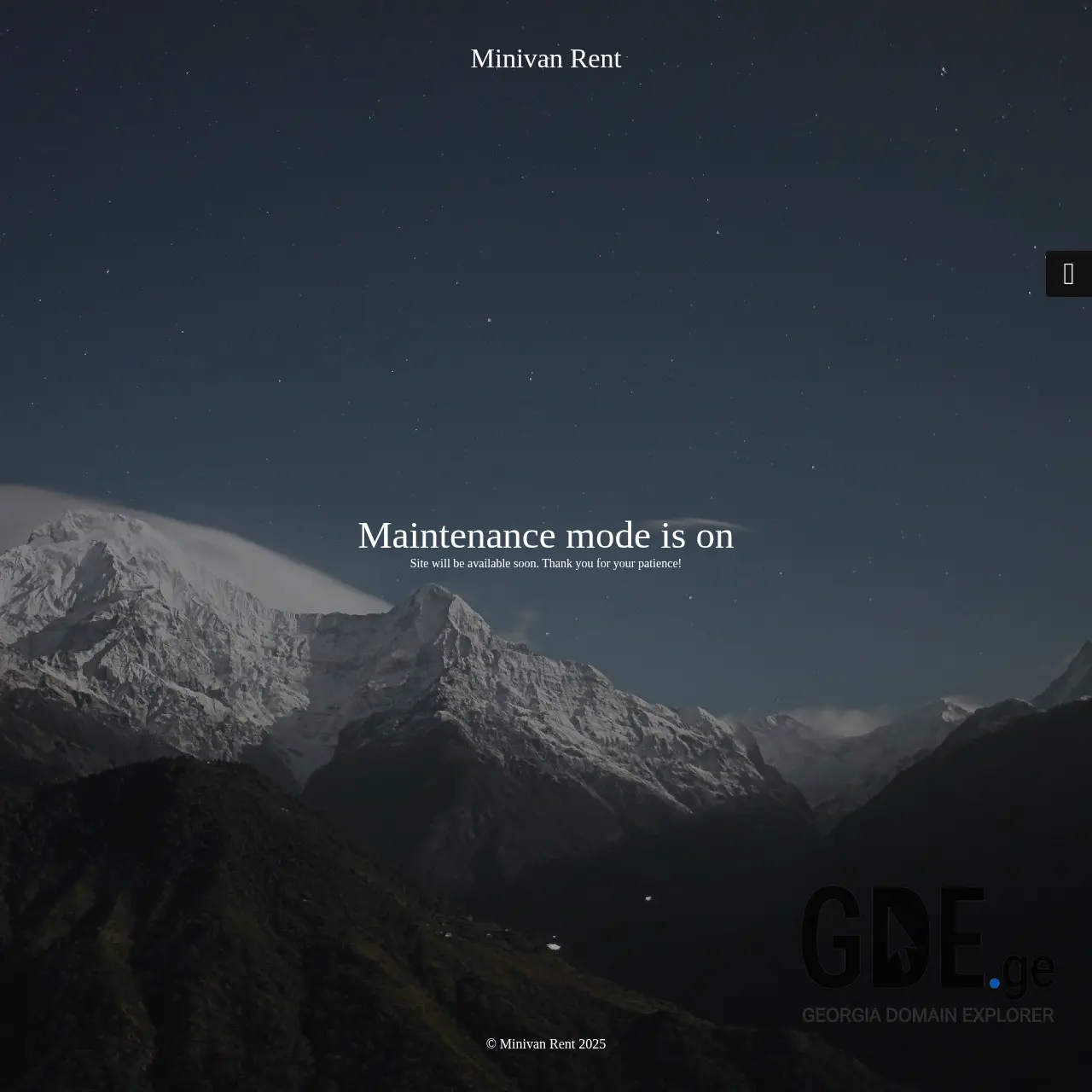 Screenshot of the site minivanrent.ge at 2025-12-11