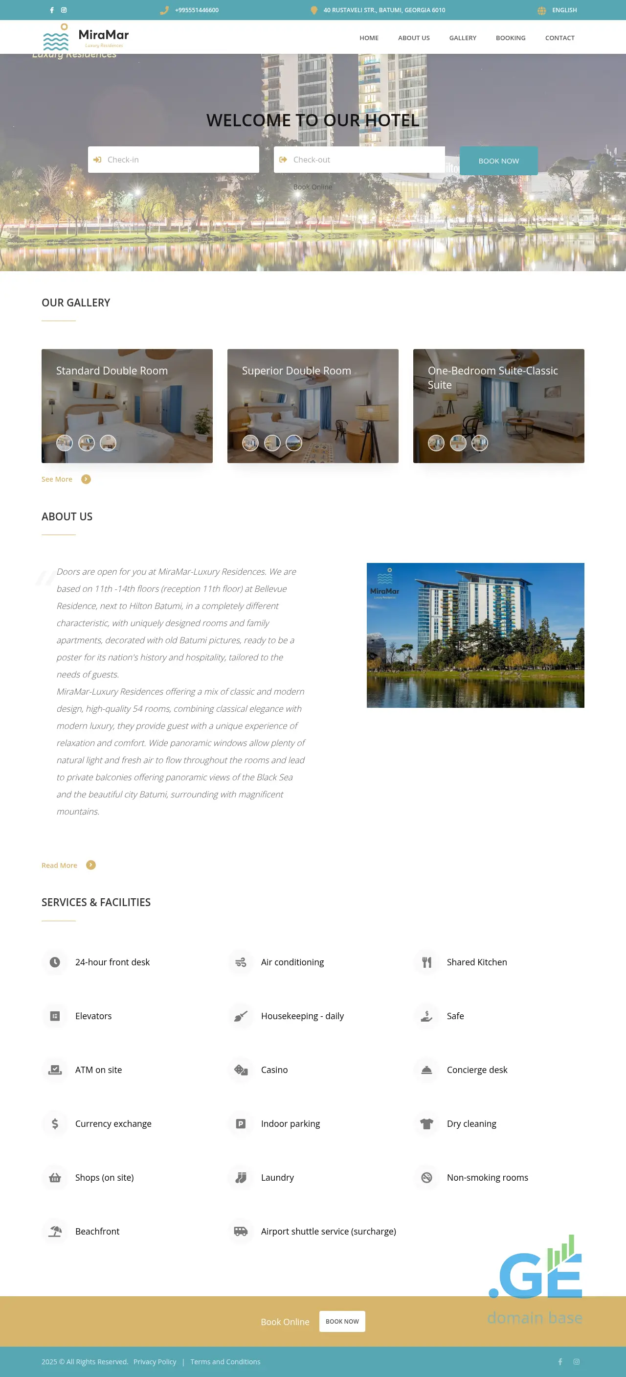 Screenshot of the site miramar.ge
