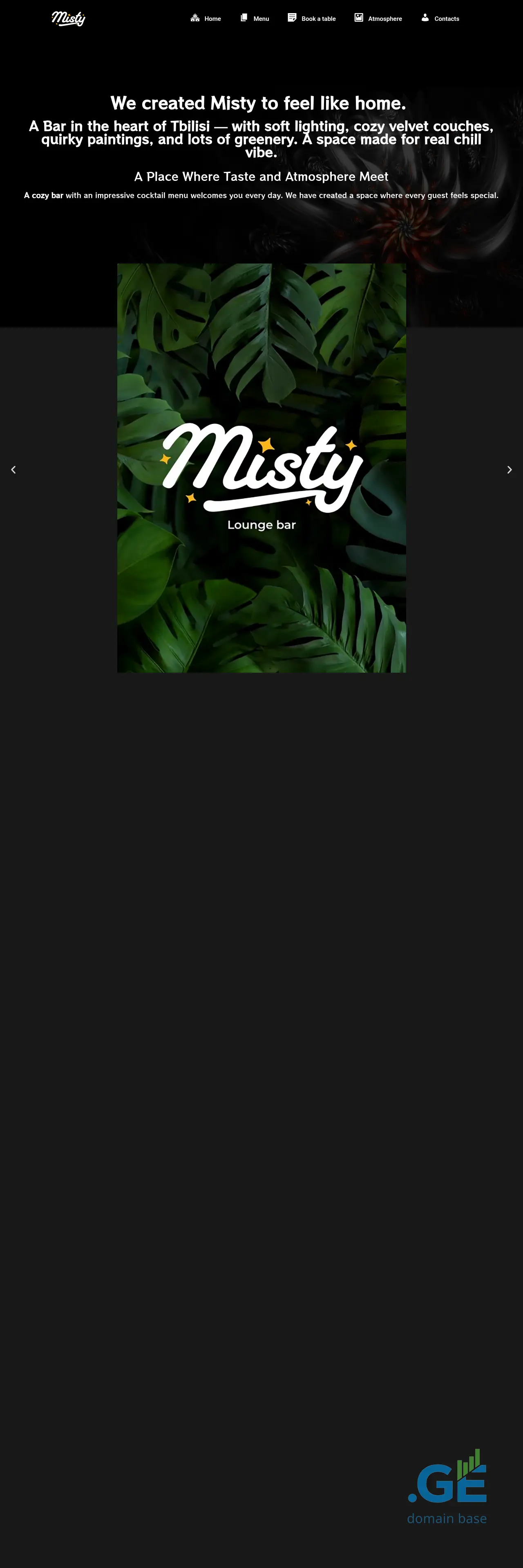 Screenshot of the site mistybar.ge