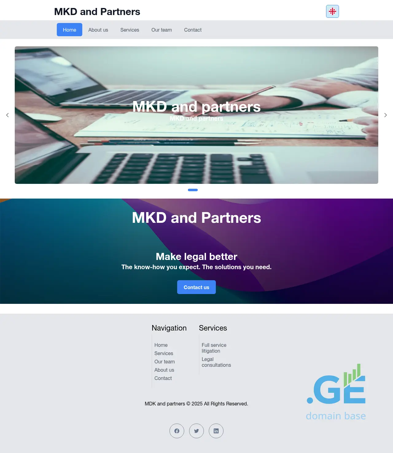 Screenshot of the site mkdandpartners.ge