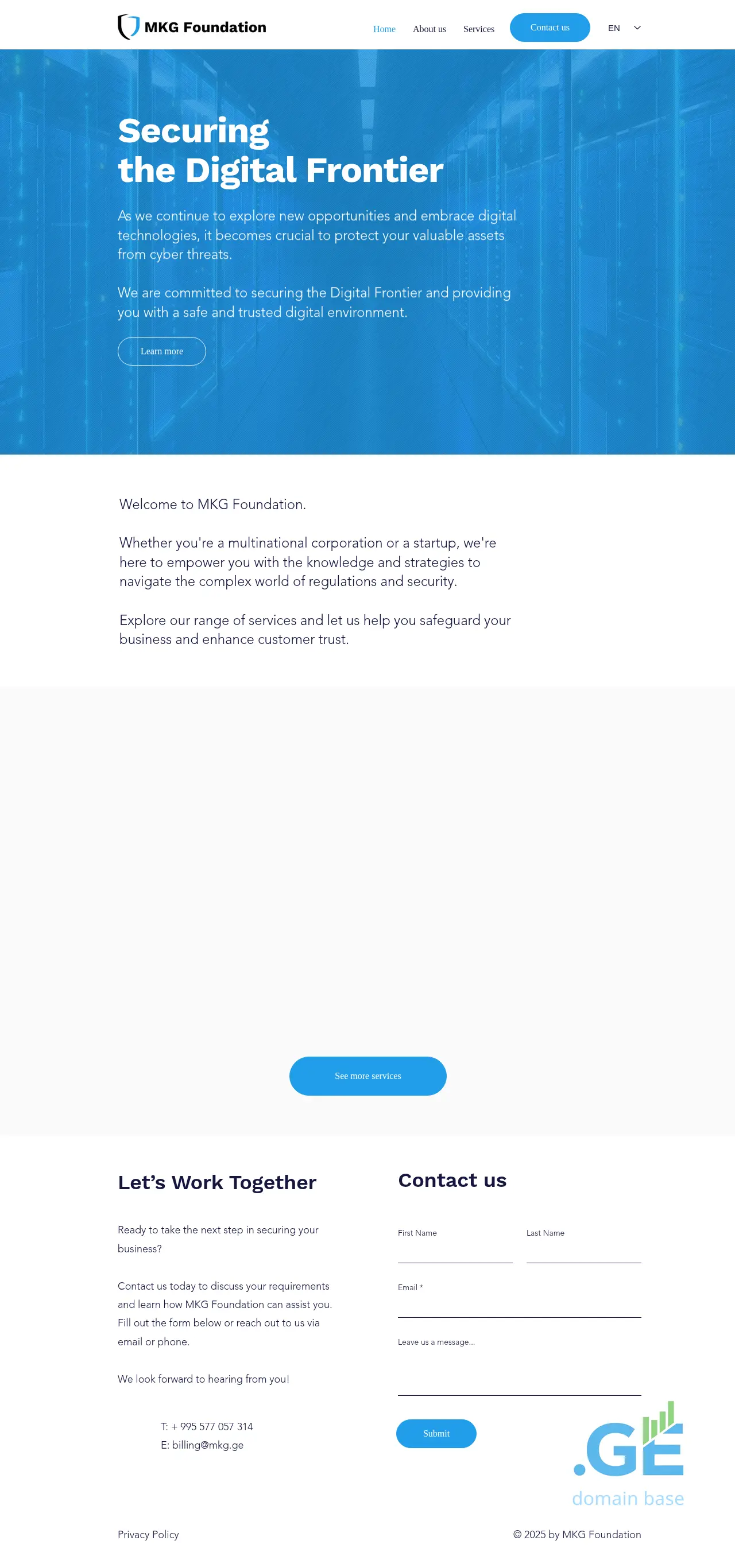 Screenshot of the site mkg.ge