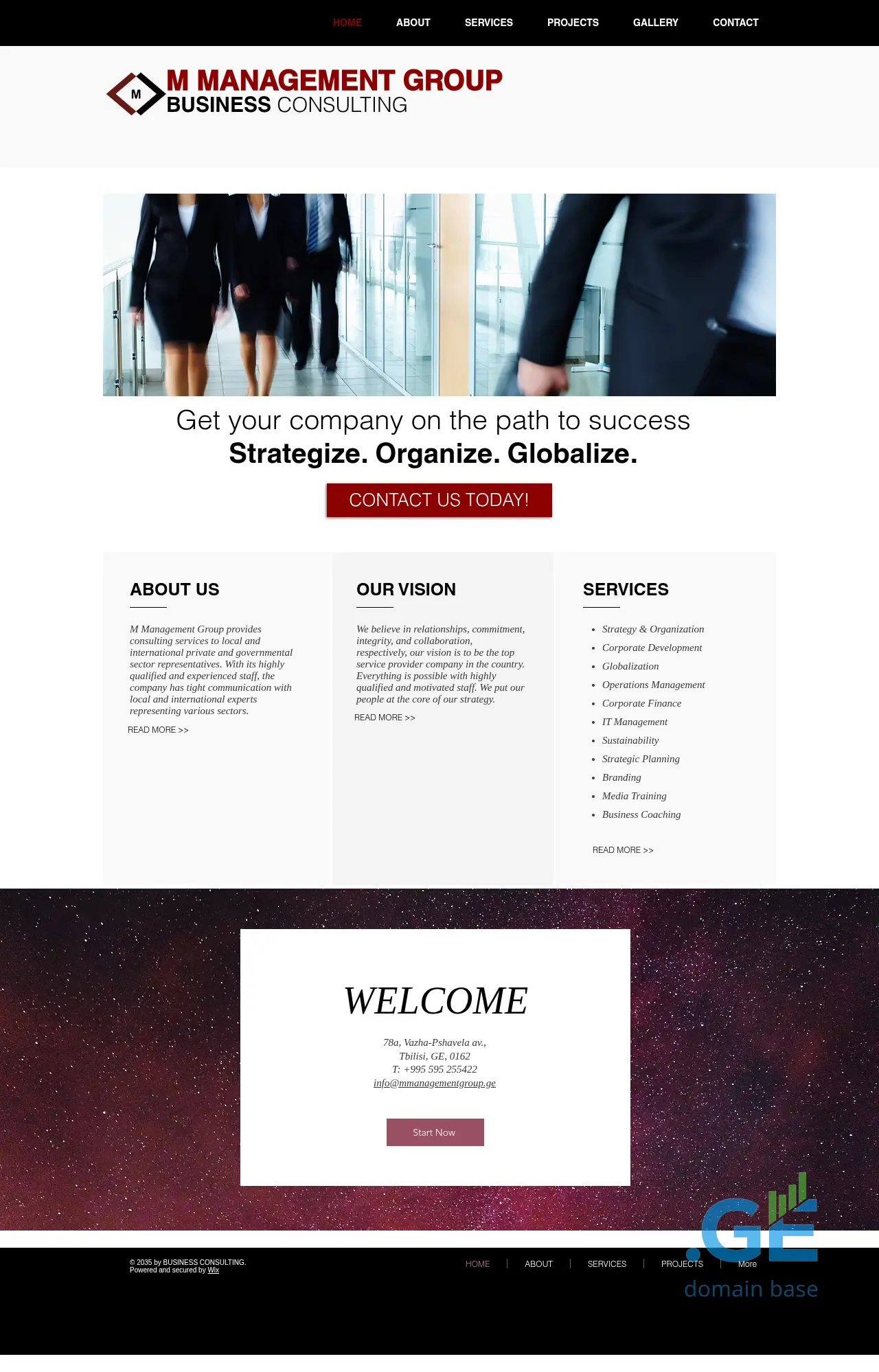 Screenshot of the site mmanagementgroup.ge