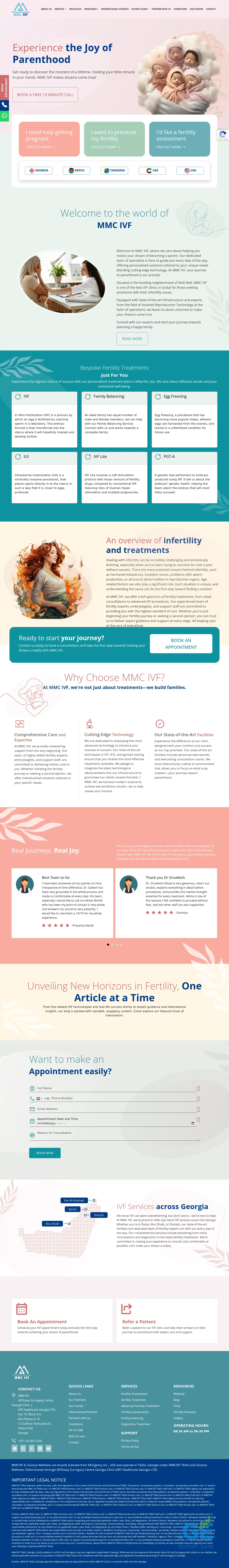 Screenshot of the site mmcivf.ge