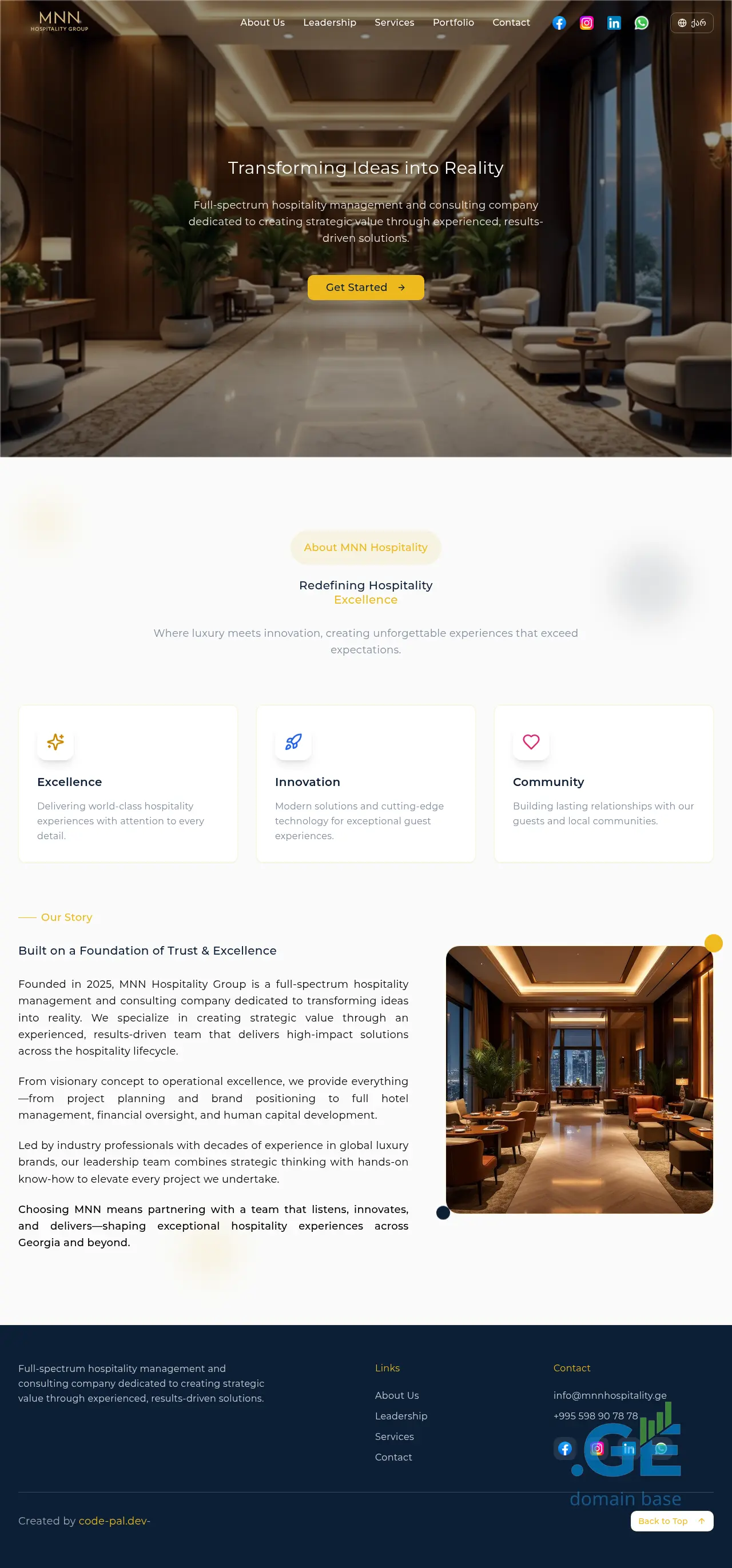 Screenshot of the site mnngroup.ge