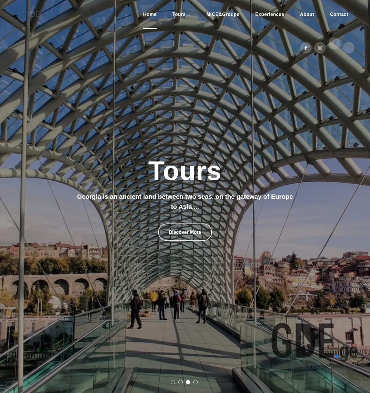 Screenshot of the site moditravel.ge at 2025-12-01