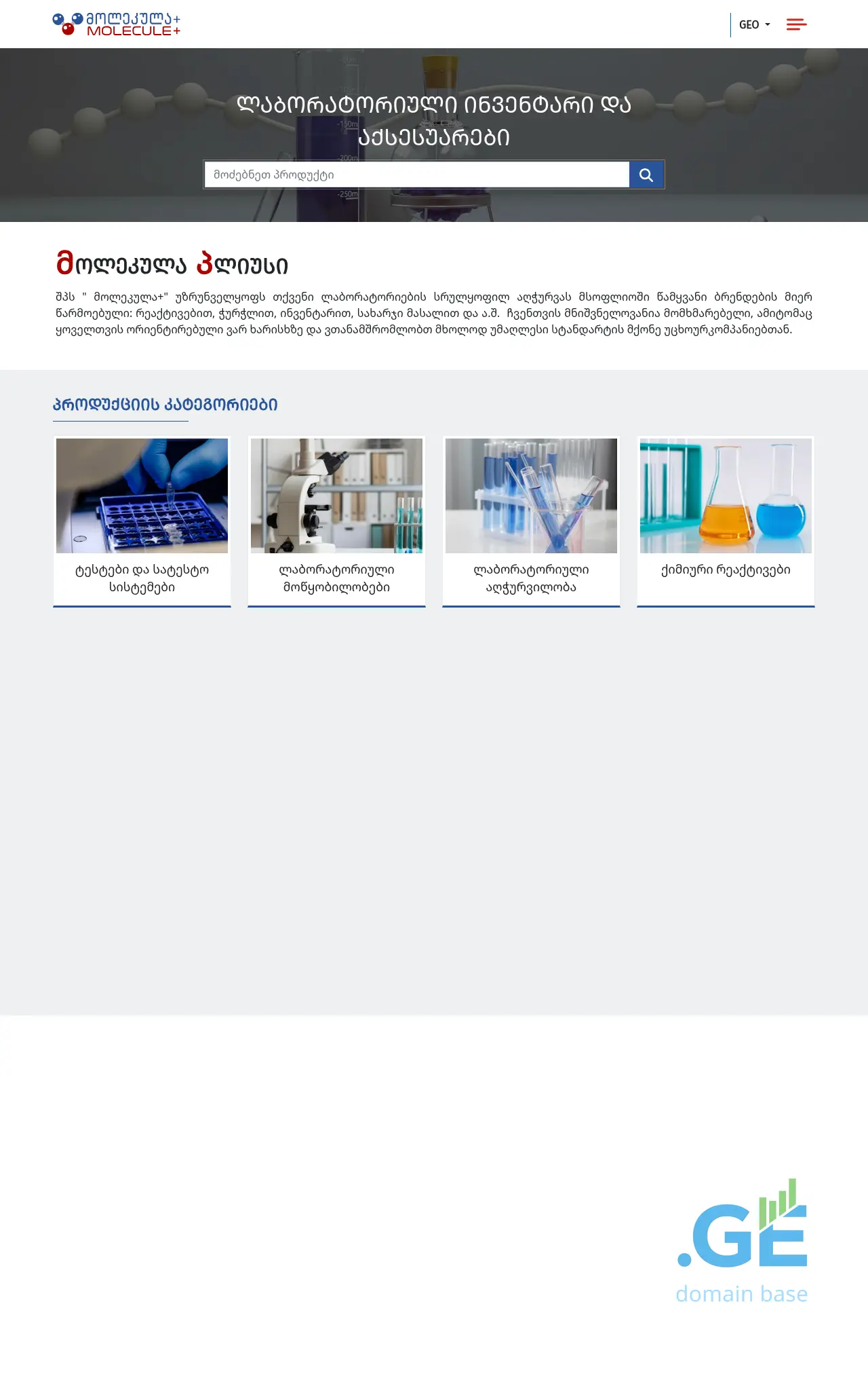 Screenshot of the site moleculeplus.ge