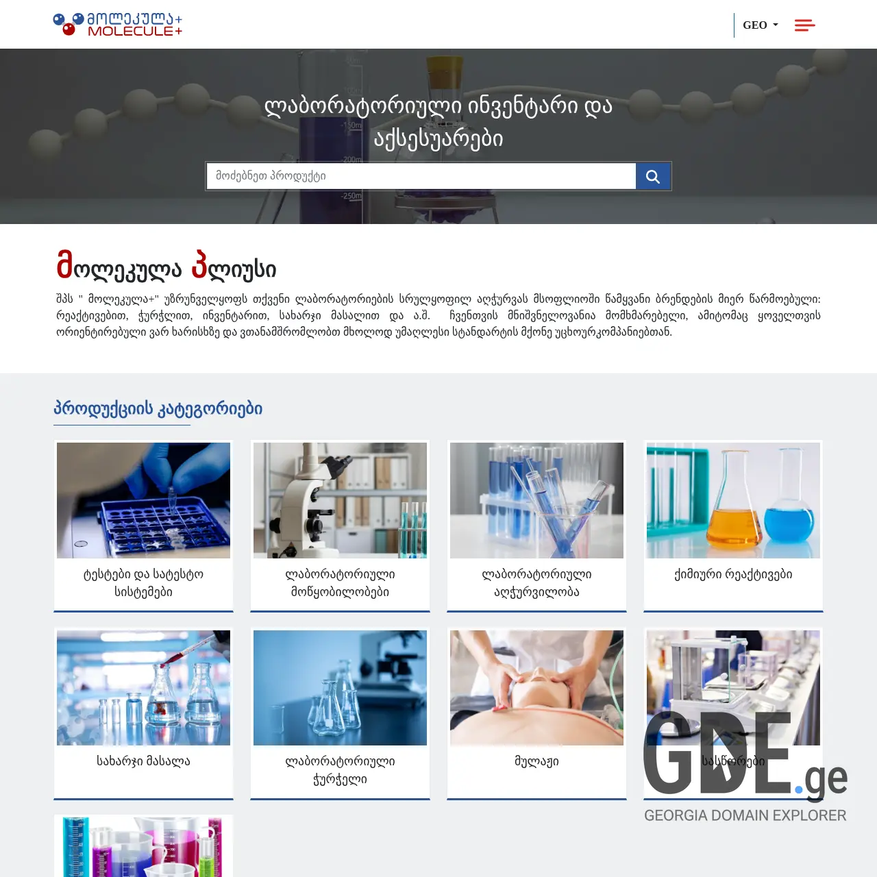 Screenshot of the site moleculeplus.ge at 2025-12-12