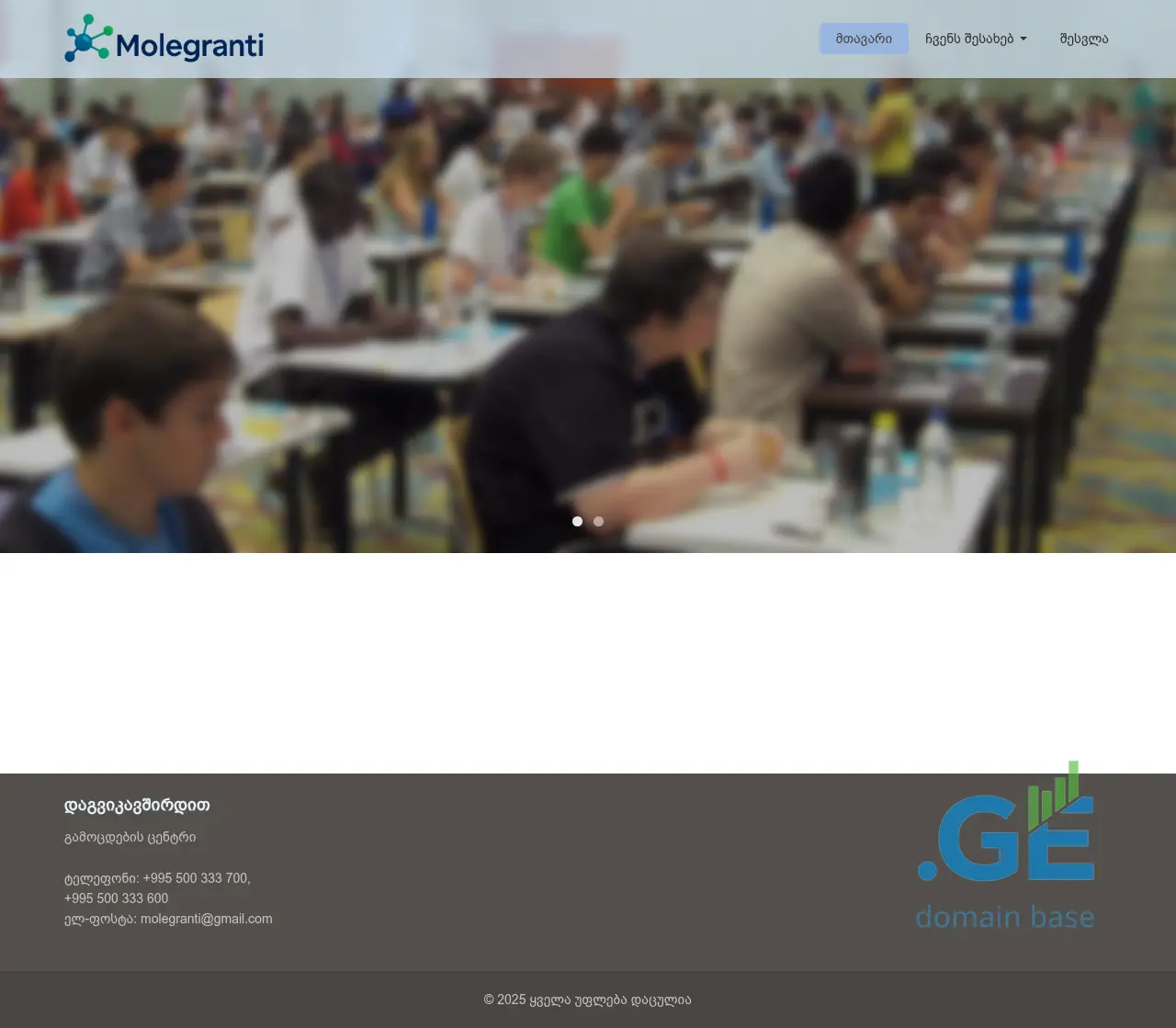 Screenshot of the site molegranti.ge
