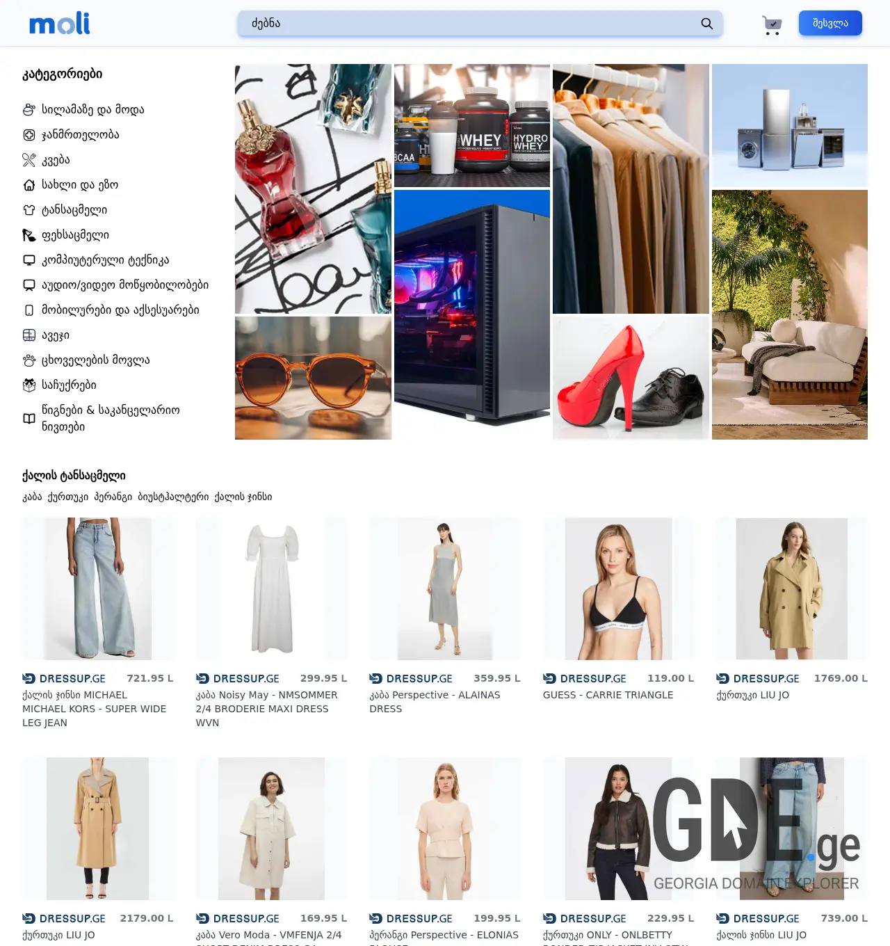 Screenshot of the site moli.ge at 2025-11-29