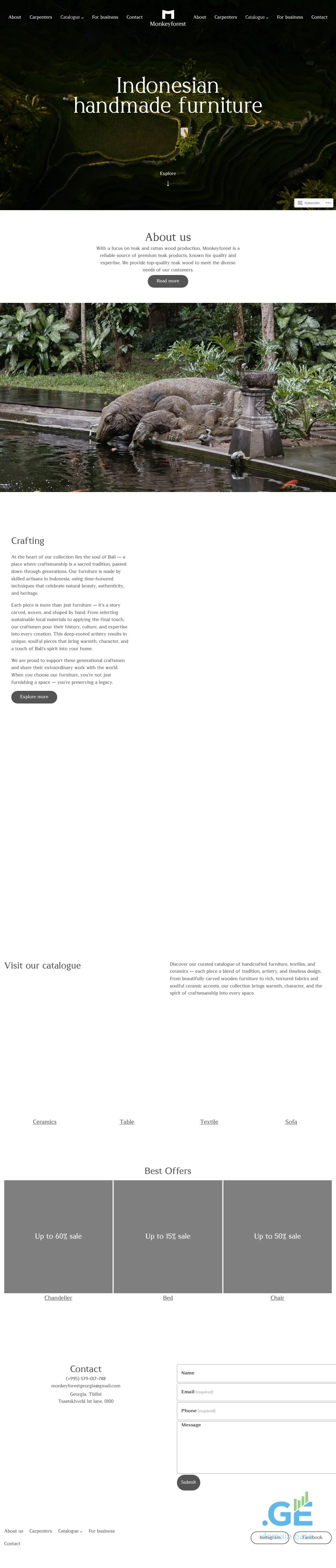 Screenshot of the site monkeyforest.ge