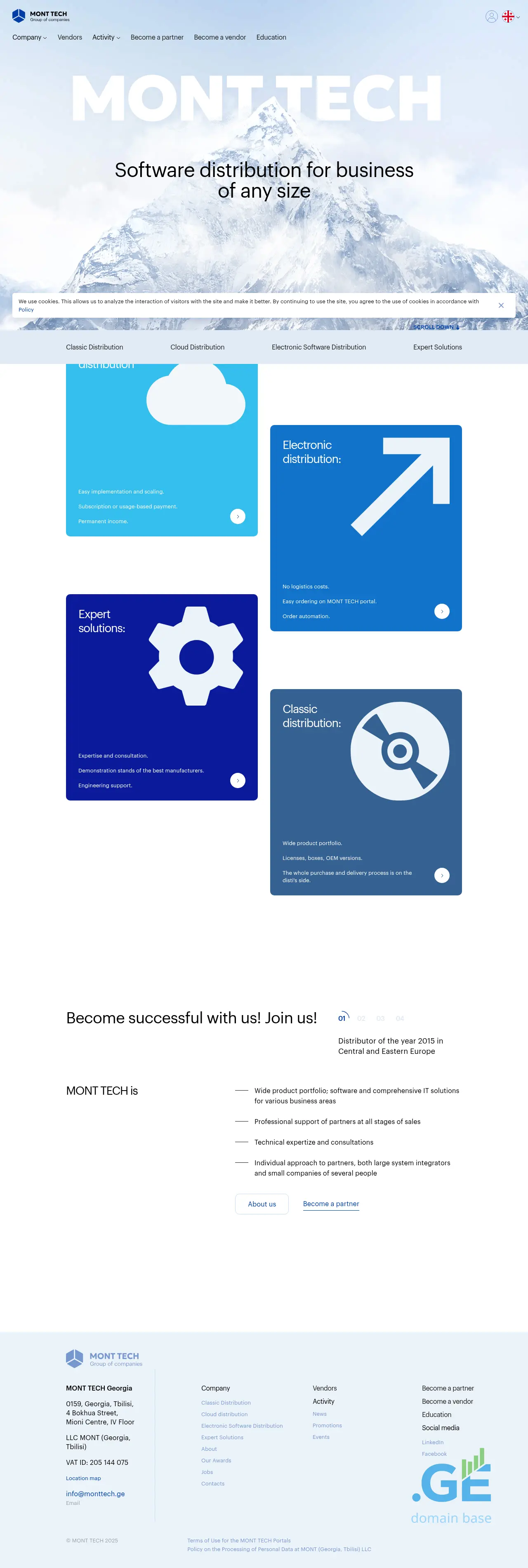 Screenshot of the site monttech.ge