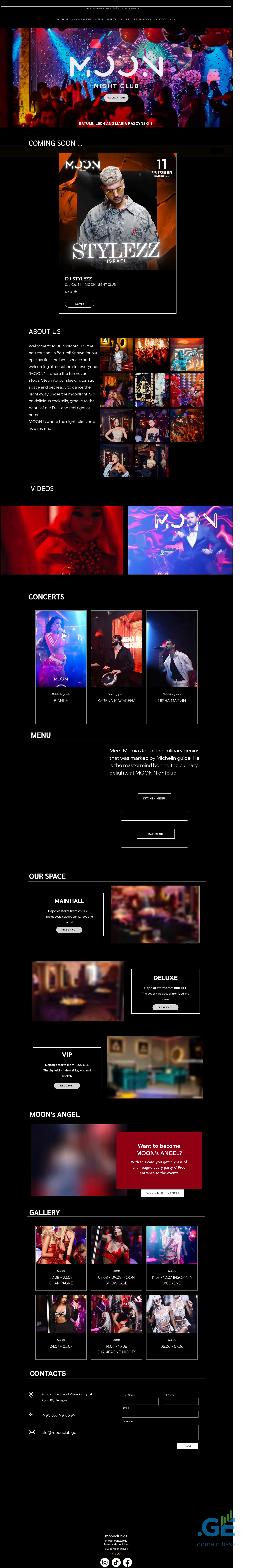 Screenshot of the site moonclub.ge