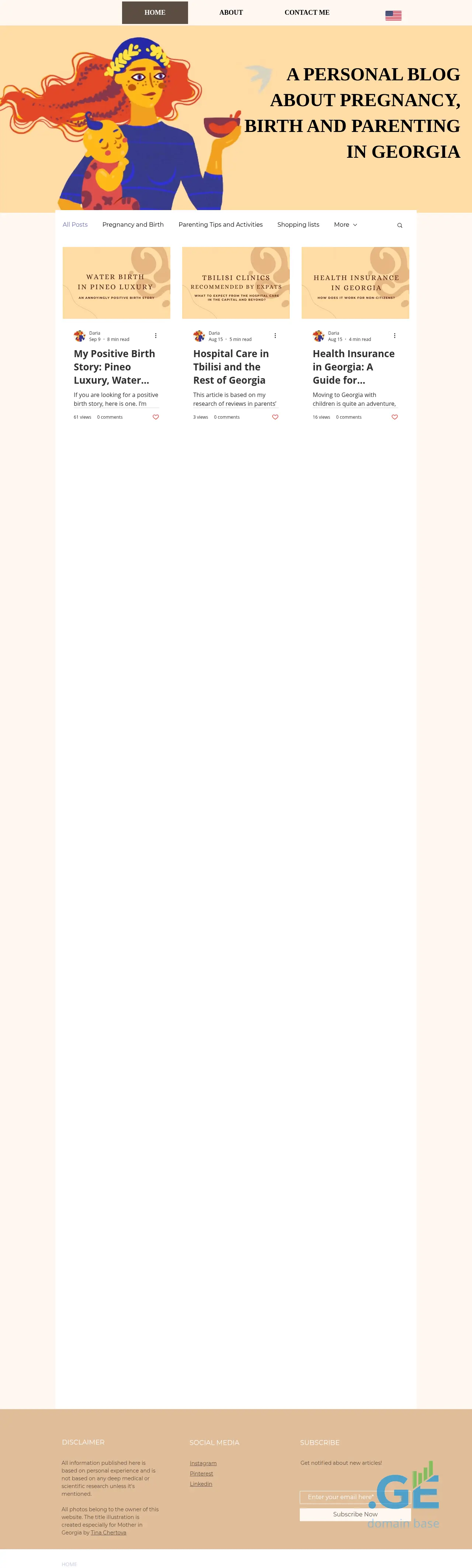 Screenshot of the site motheringeorgia.ge