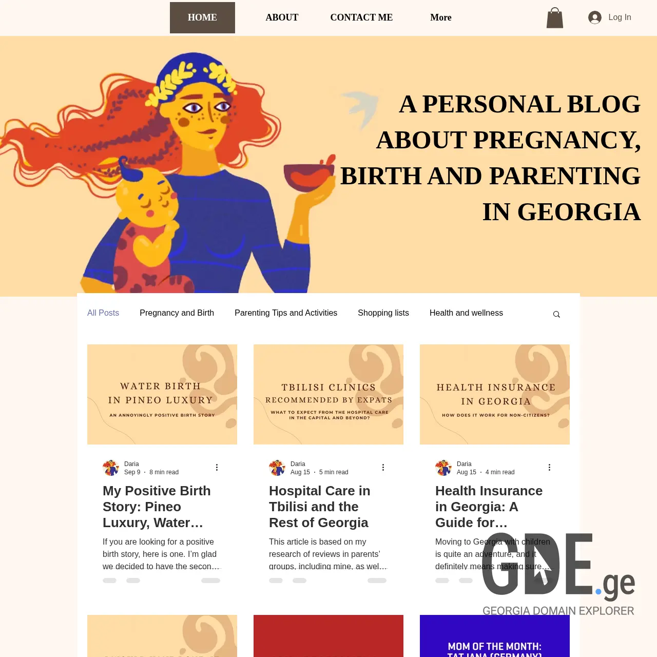 Screenshot of the site motheringeorgia.ge at 2025-12-11
