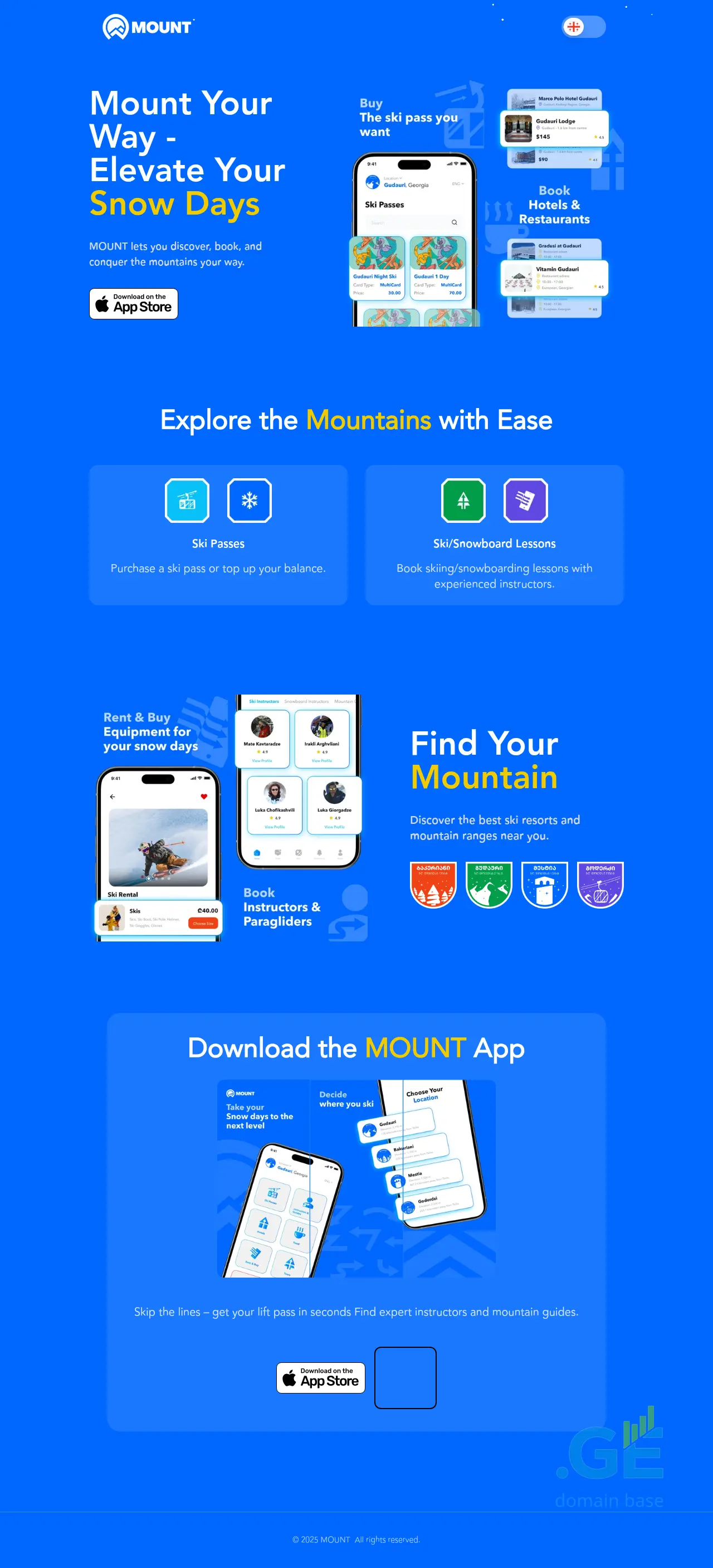 Screenshot of the site mountapp.ge