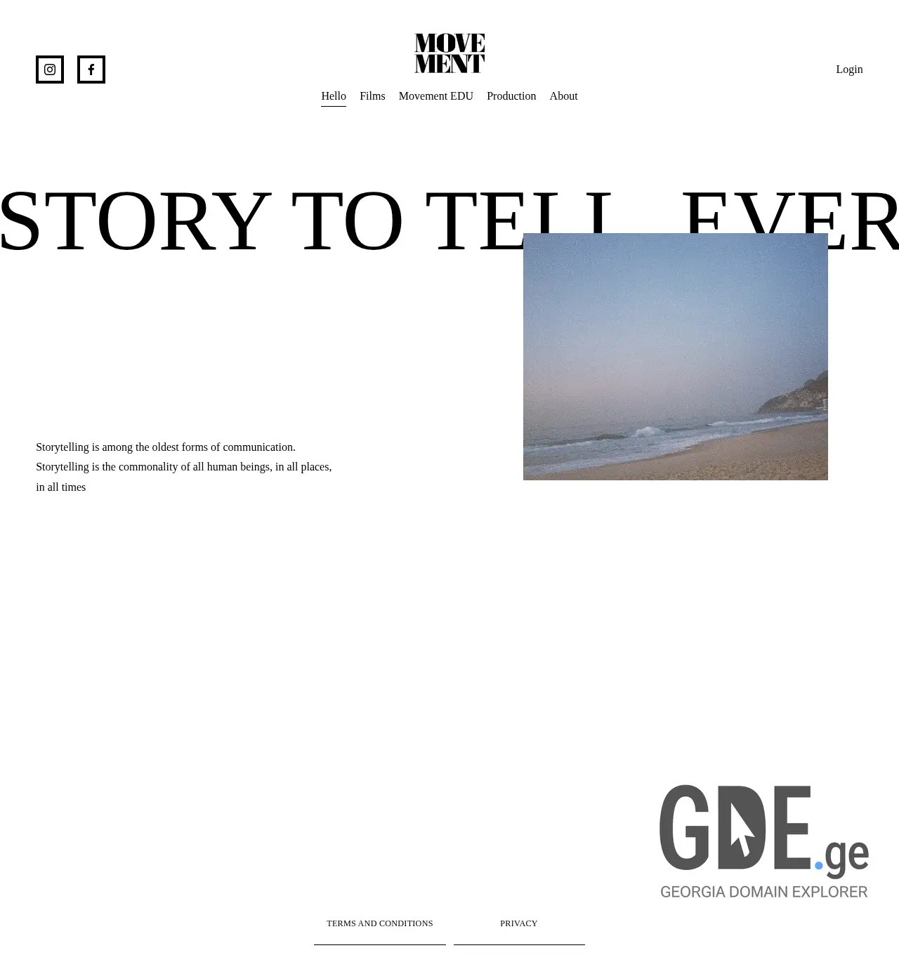 Screenshot of the site movement.com.ge at 2025-12-01