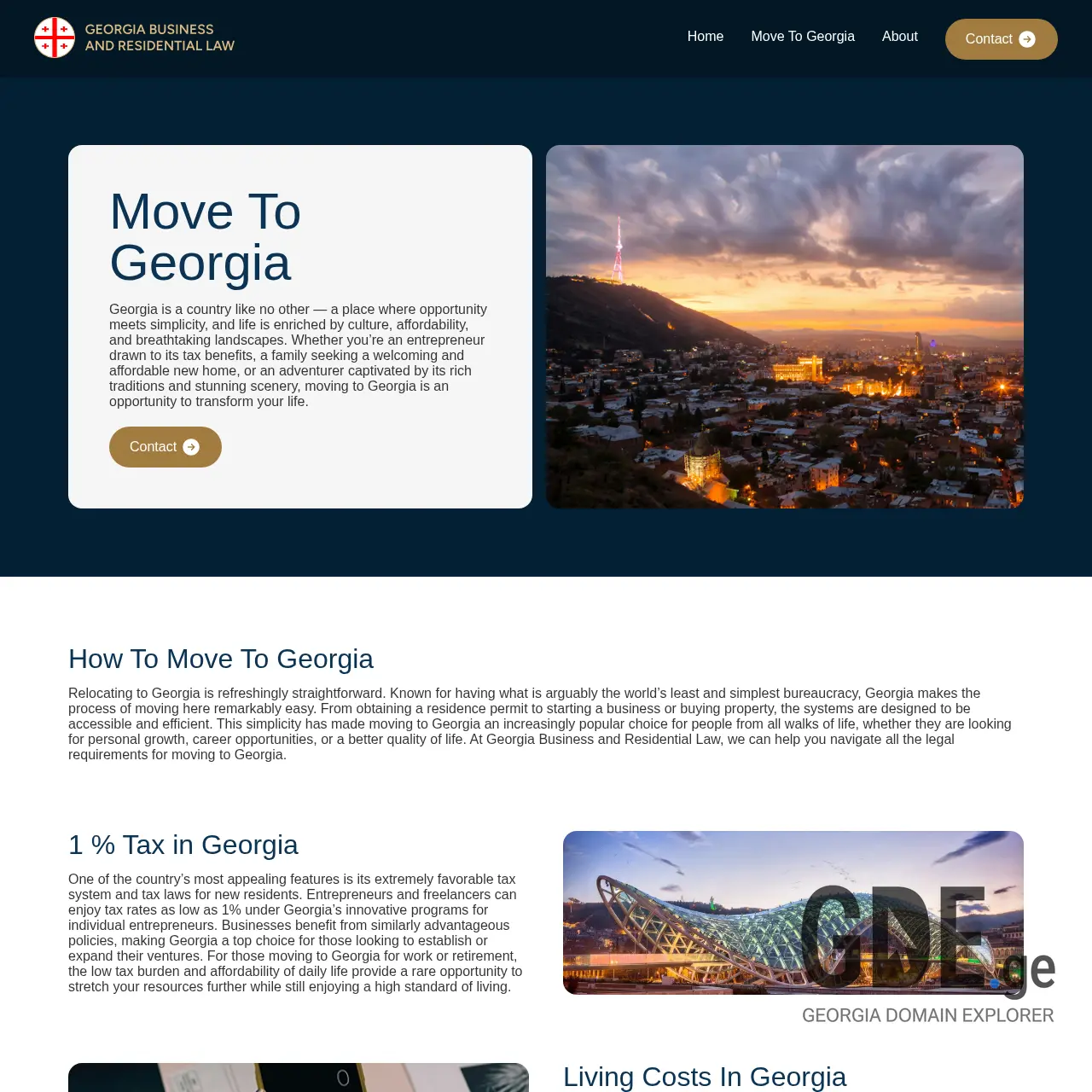 Screenshot of the site movetogeorgia.ge at 2025-12-11