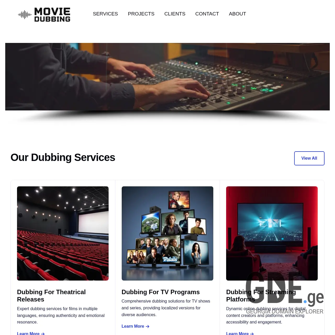 Screenshot of the site moviedubbing.ge at 2025-12-11