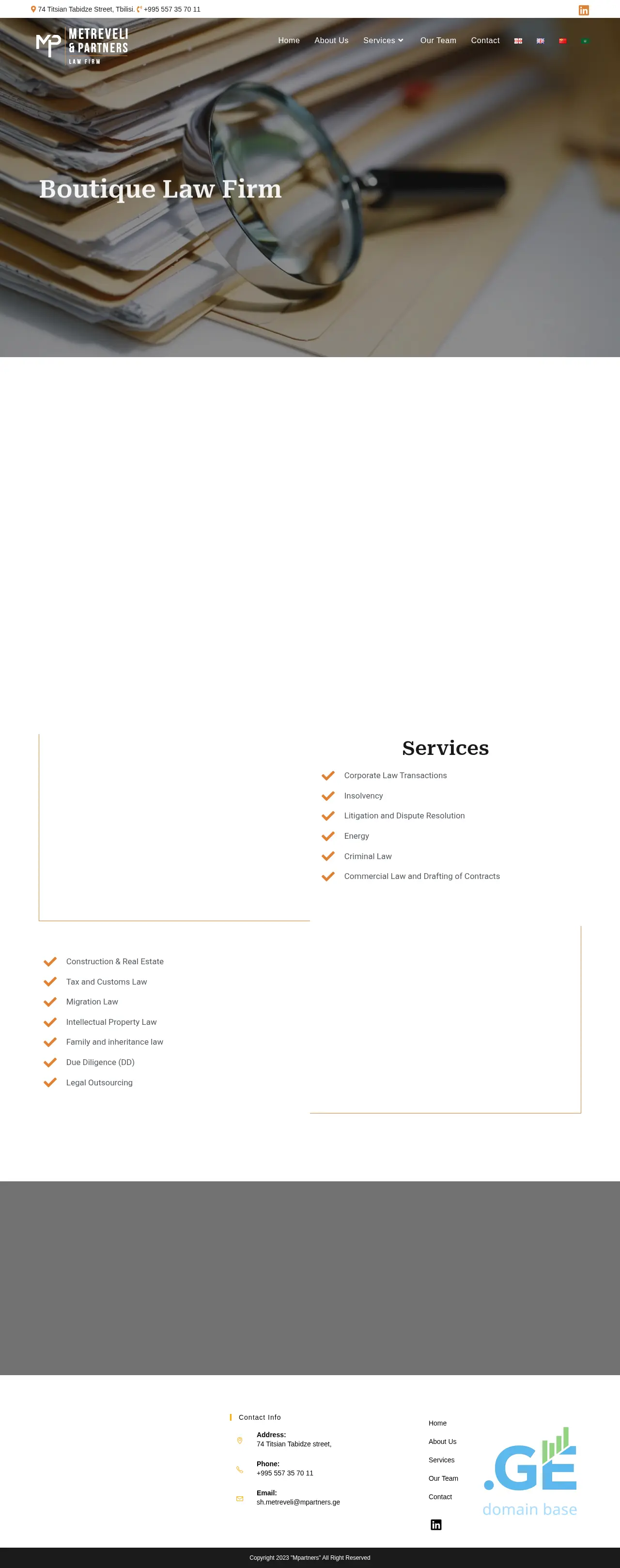 Screenshot of the site mpartners.ge