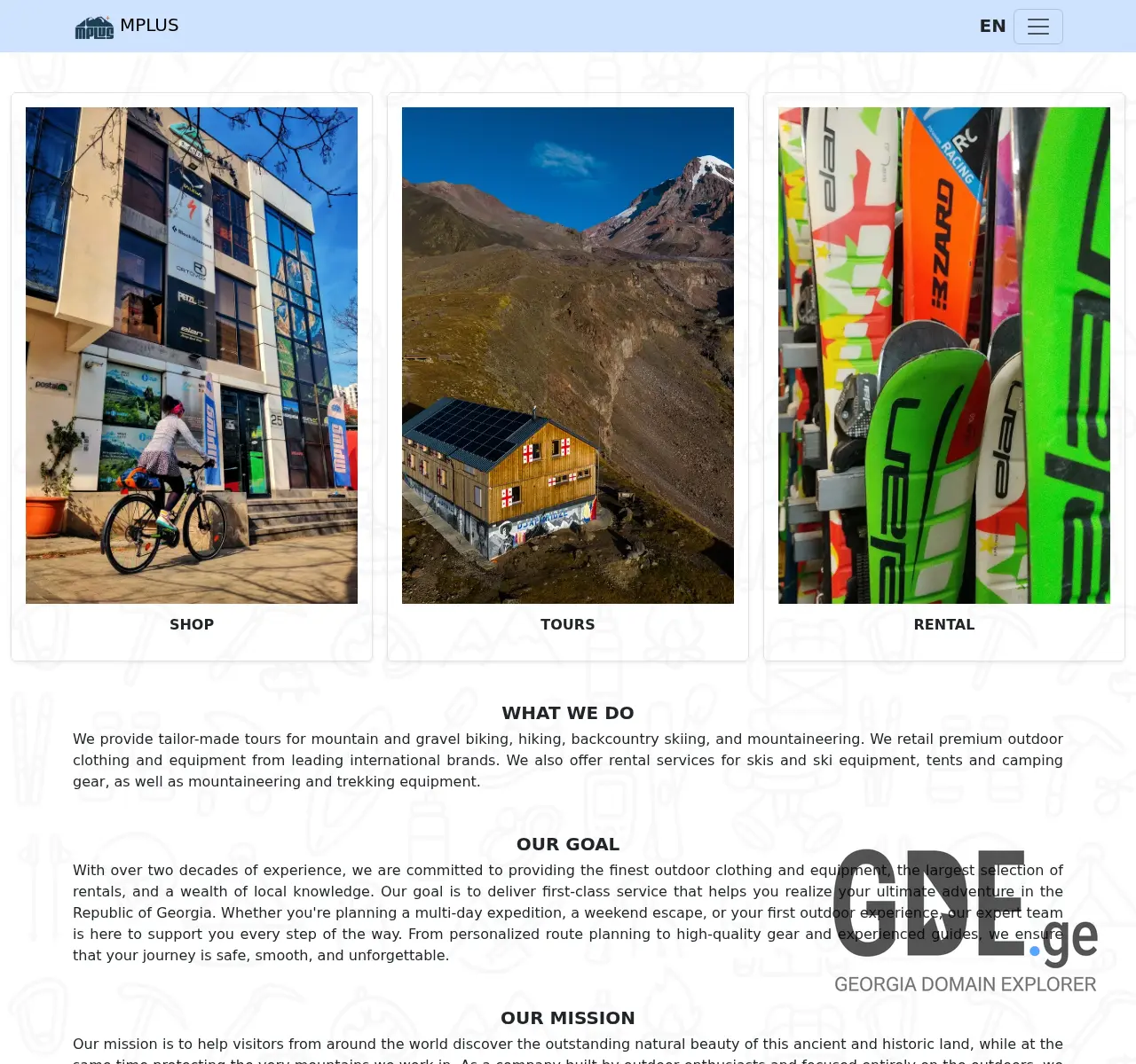 Screenshot of the site mplus.ge at 2025-11-26