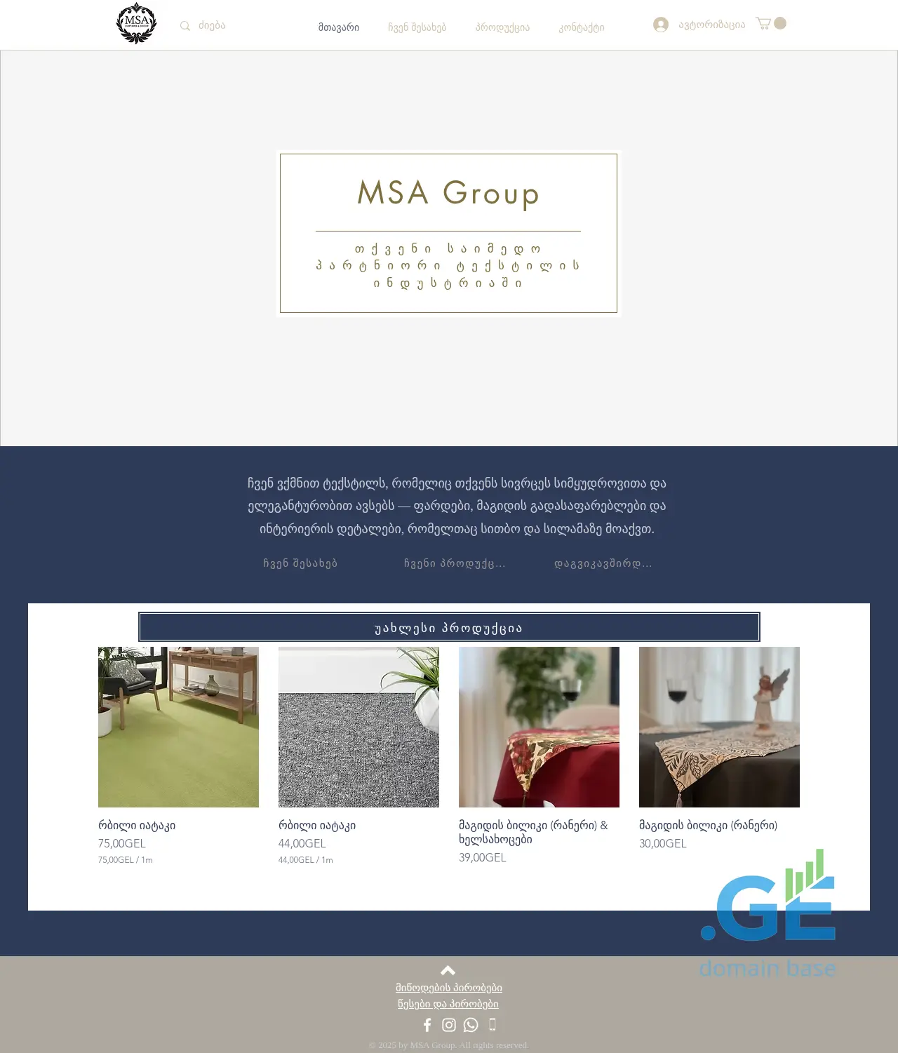 Screenshot of the site msagroup.ge
