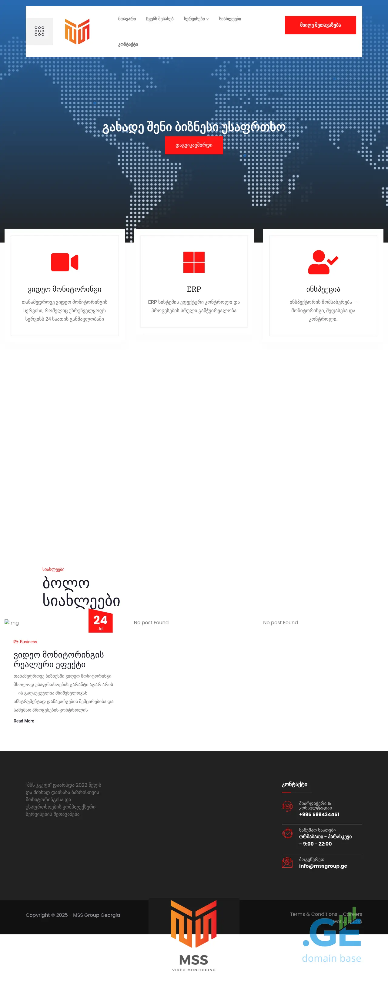 Screenshot of the site mssgroup.ge