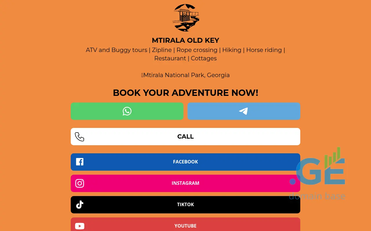 Screenshot of the site mtiralaoldkey.ge