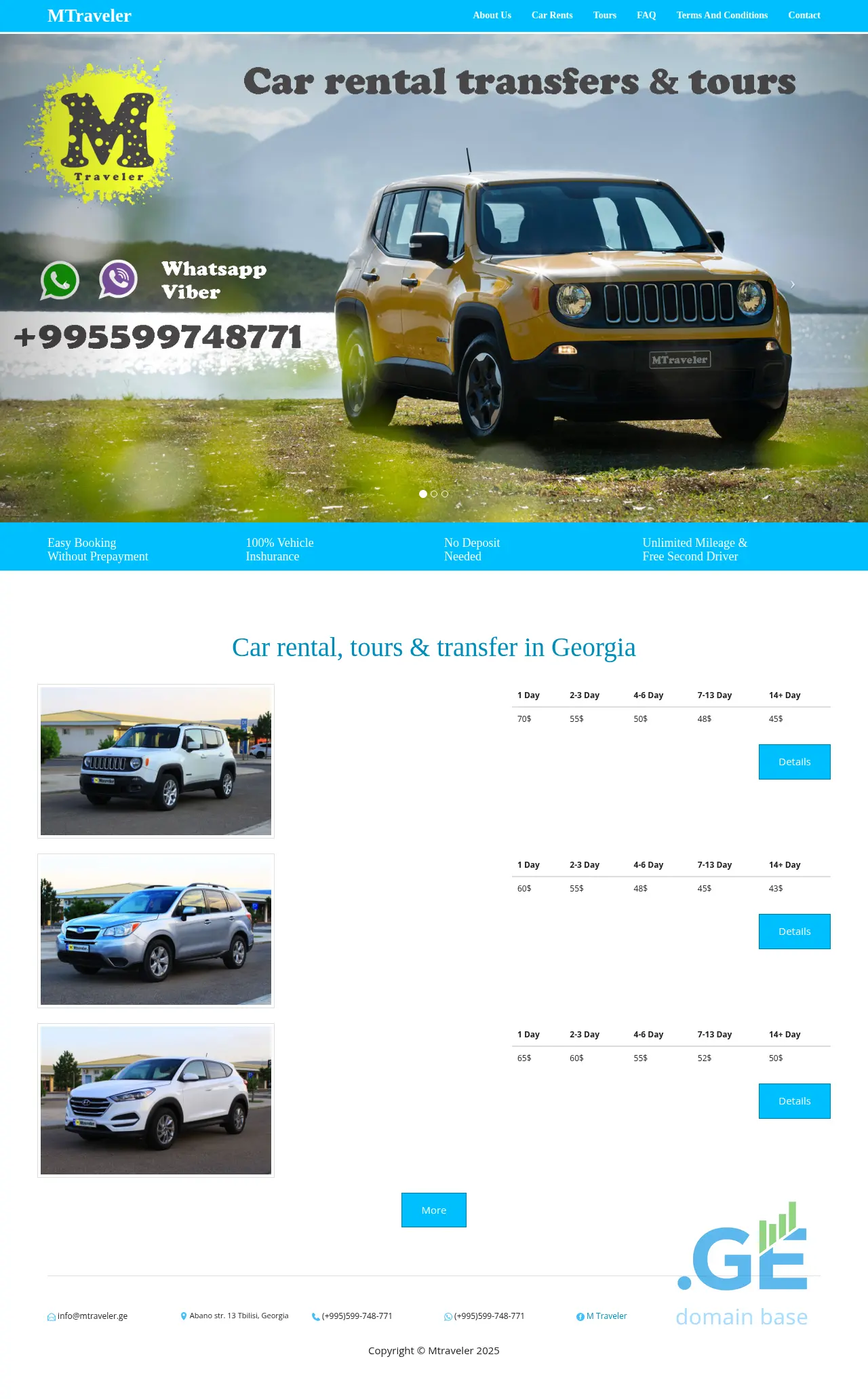 Screenshot of the site mtraveler.ge
