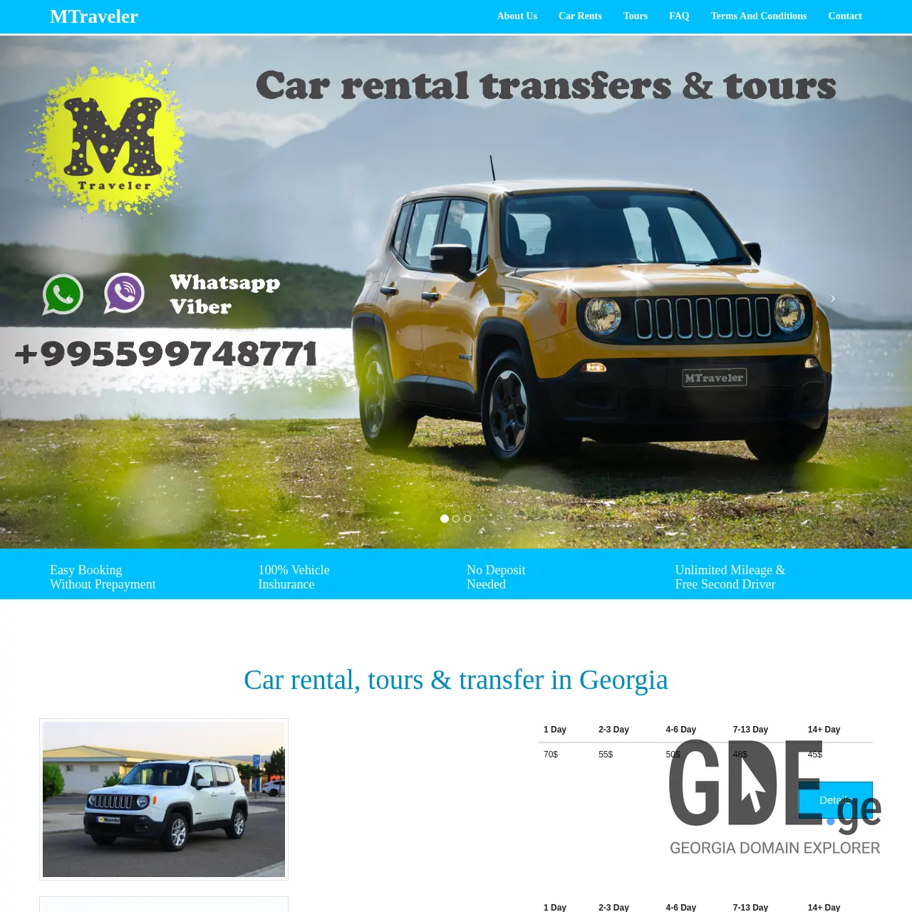 Screenshot of the site mtraveler.ge at 2025-12-12