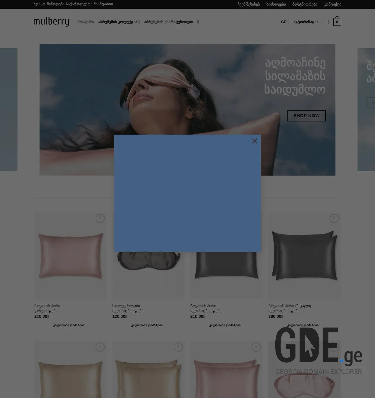 Screenshot of the site mulberry.ge at 2025-12-03