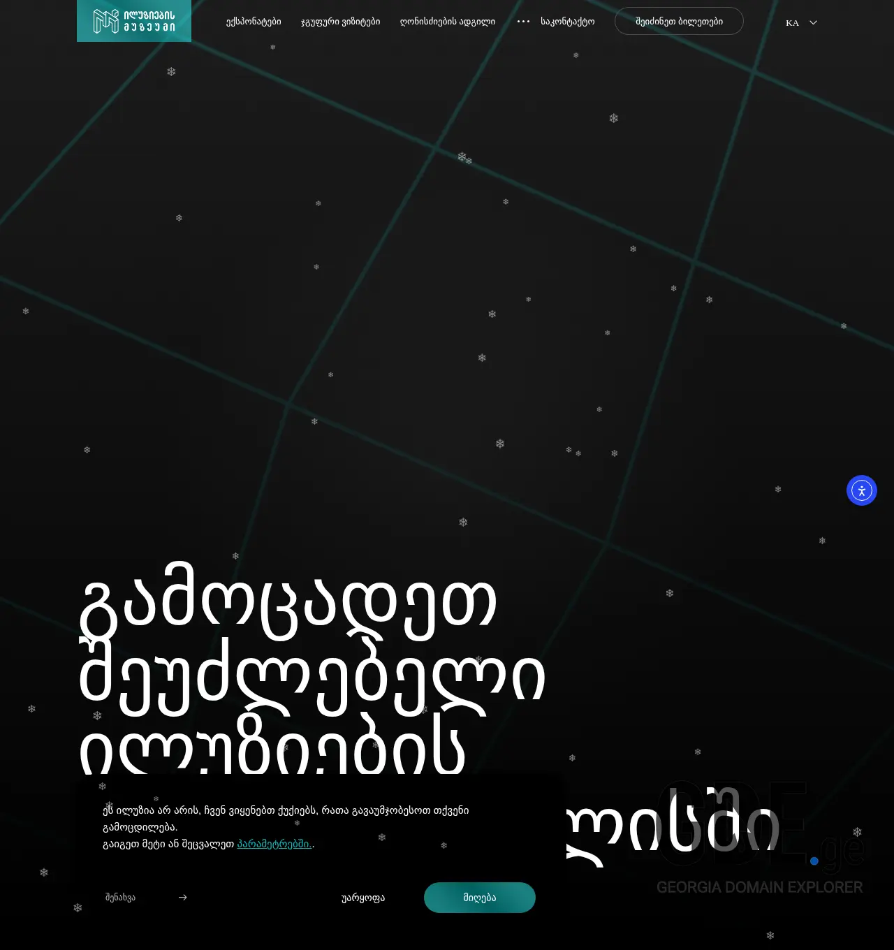 Screenshot of the site museumofillusions.ge at 2025-12-01