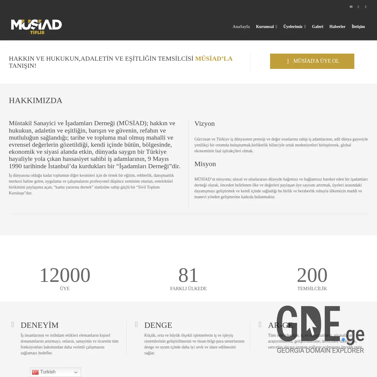 Screenshot of the site musiad.org.ge at 2025-12-18