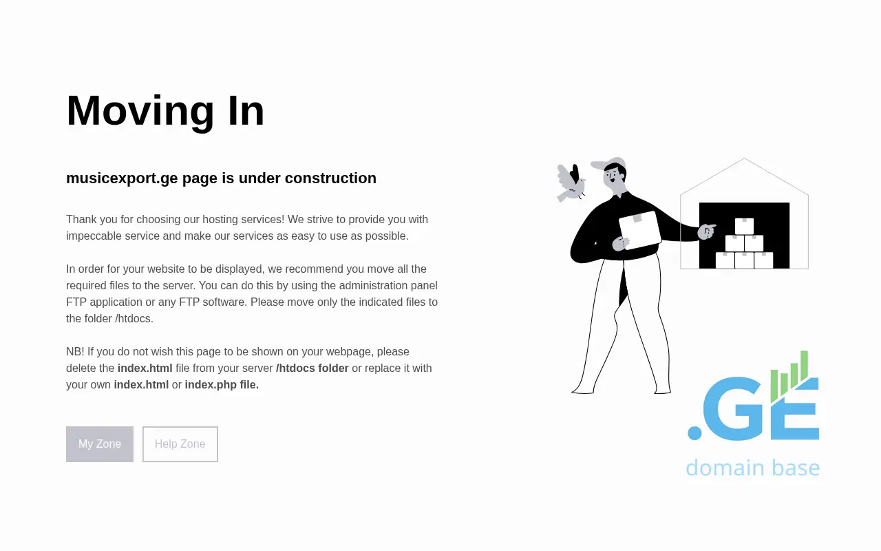 Screenshot of the site musicexport.ge