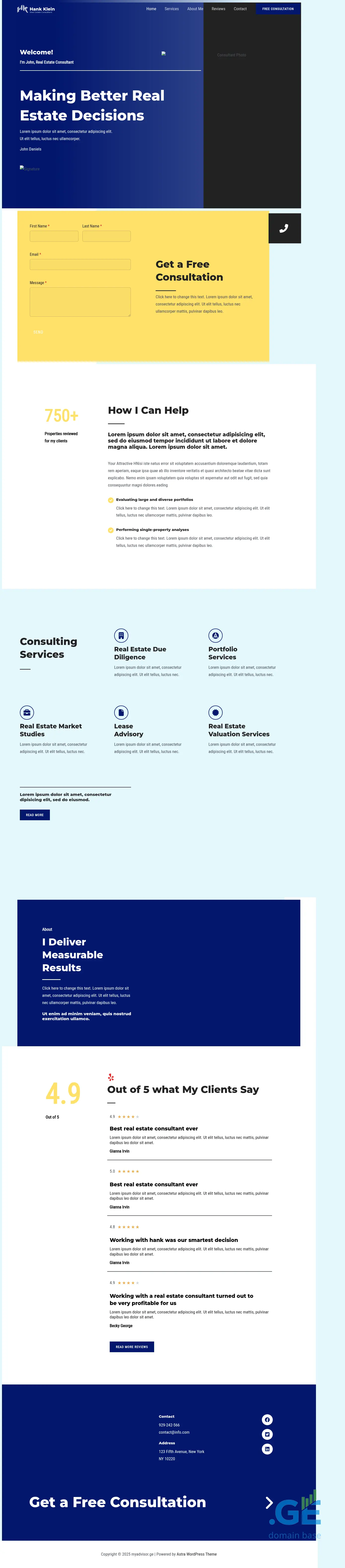 Screenshot of the site myadvisor.ge