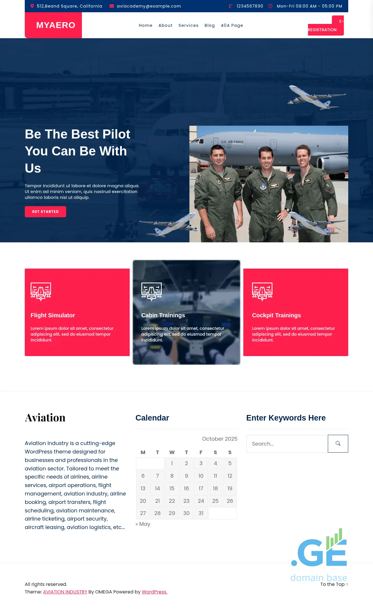 Screenshot of the site myaero.ge
