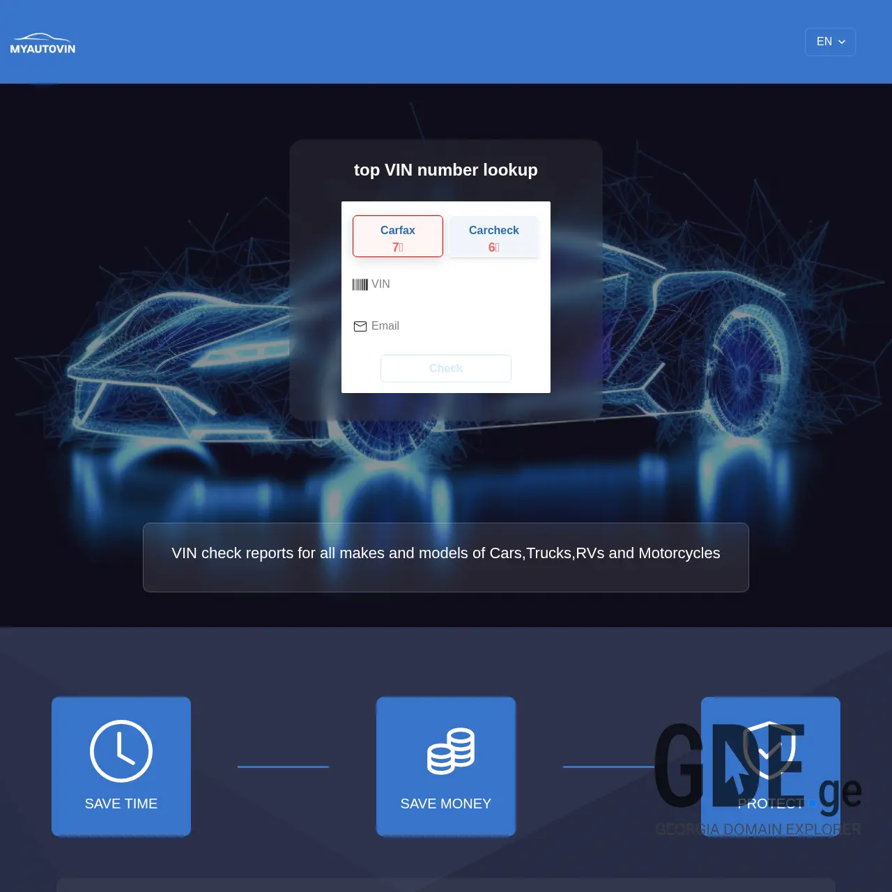 Screenshot of the site myautovin.ge at 2025-12-11