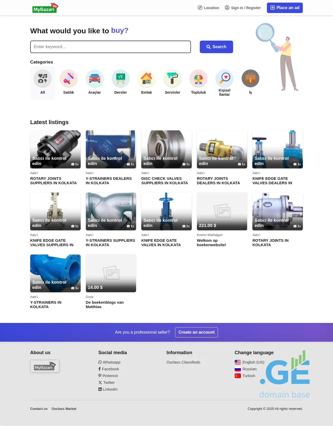 Screenshot of the site mybazari.ge