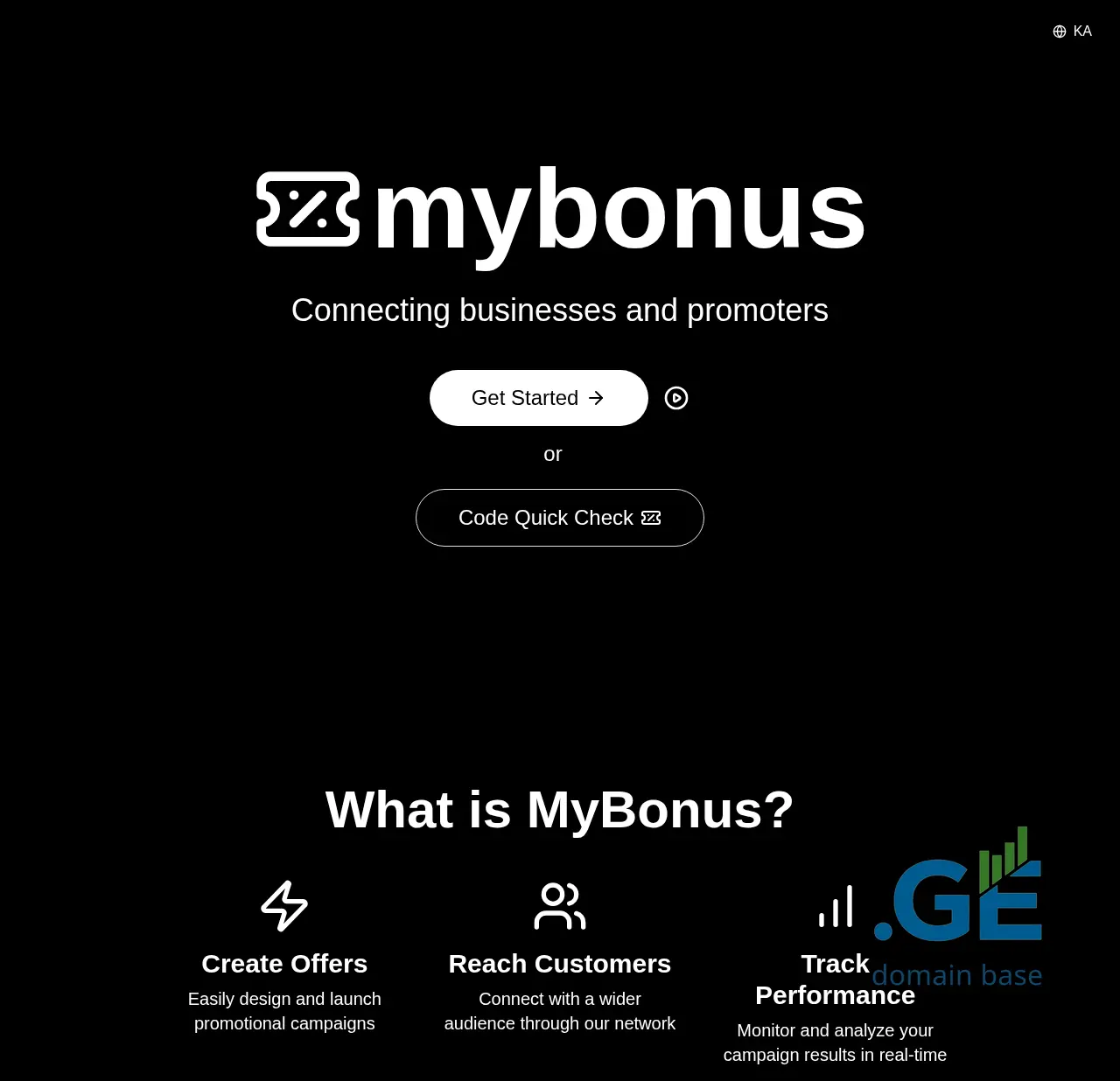 Screenshot of the site mybonus.ge