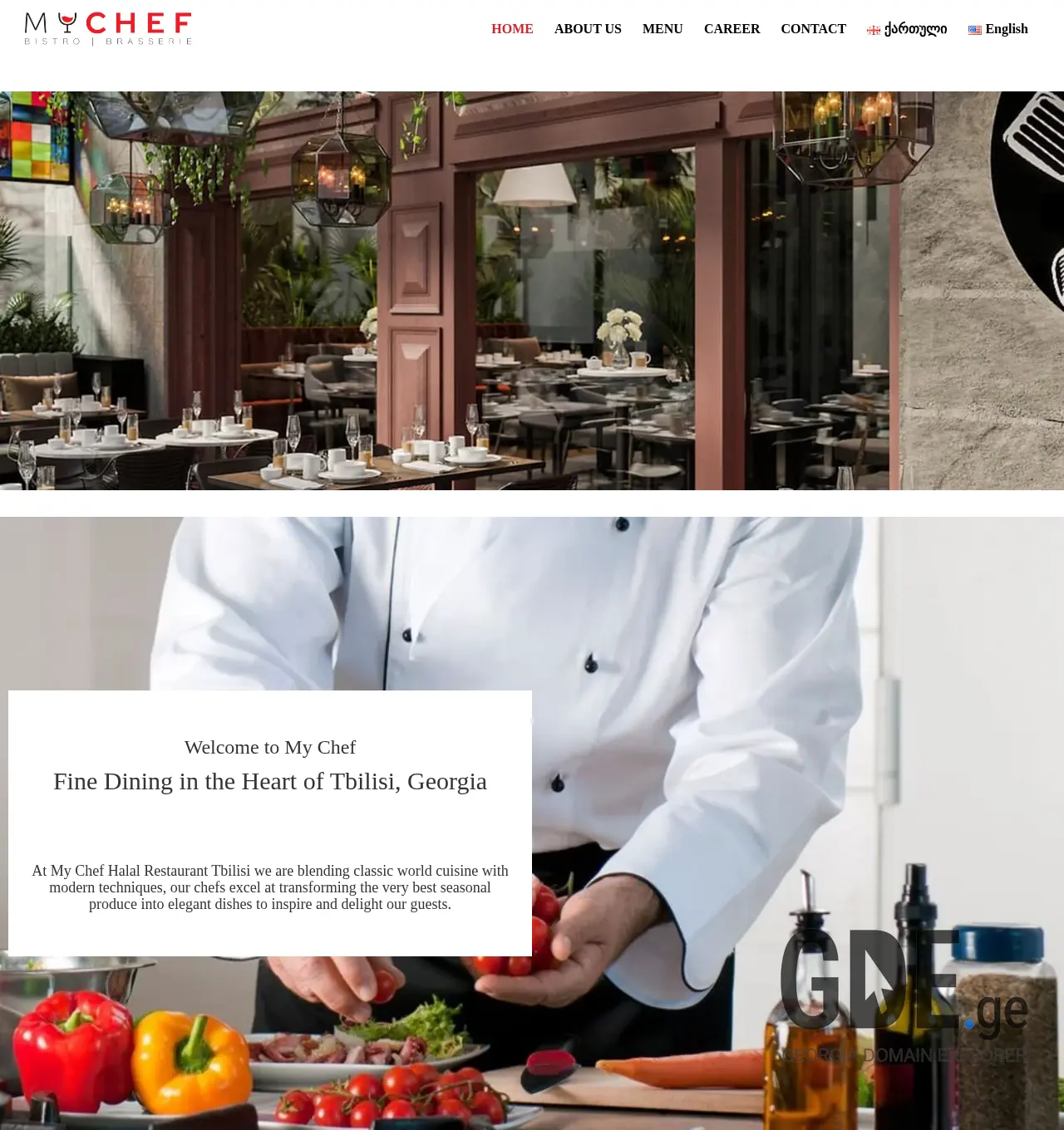 Screenshot of the site mycheftbilisi.ge at 2025-12-03