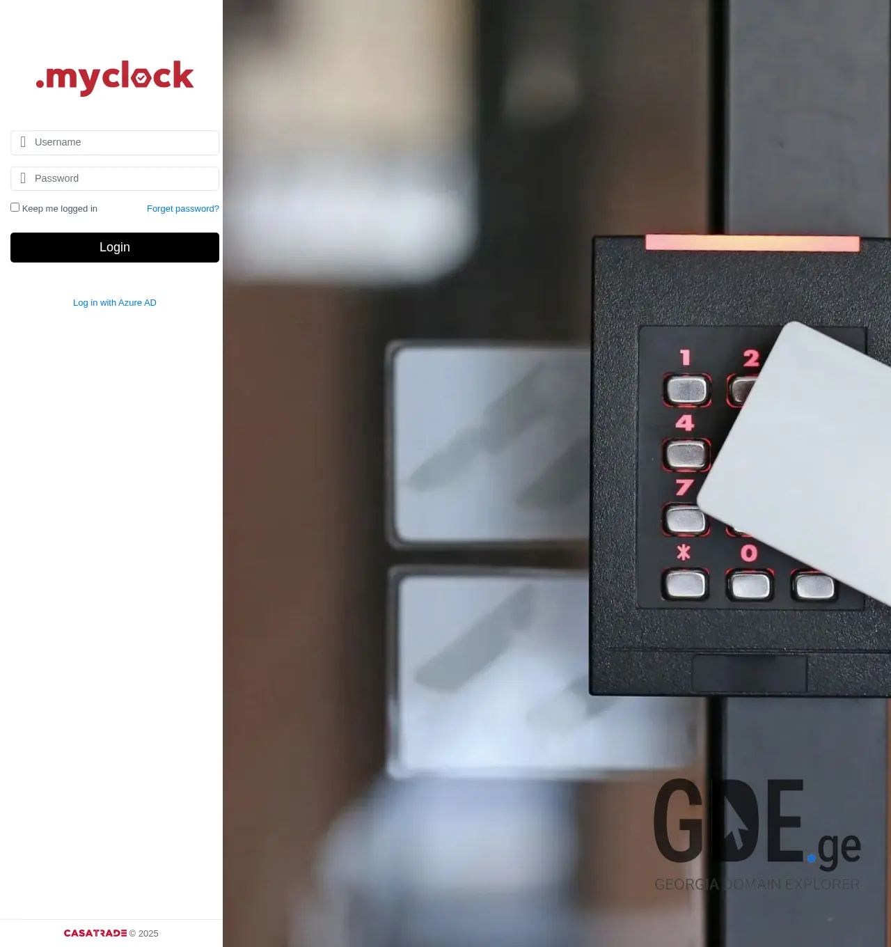 Screenshot of the site myclock.ge at 2025-12-02