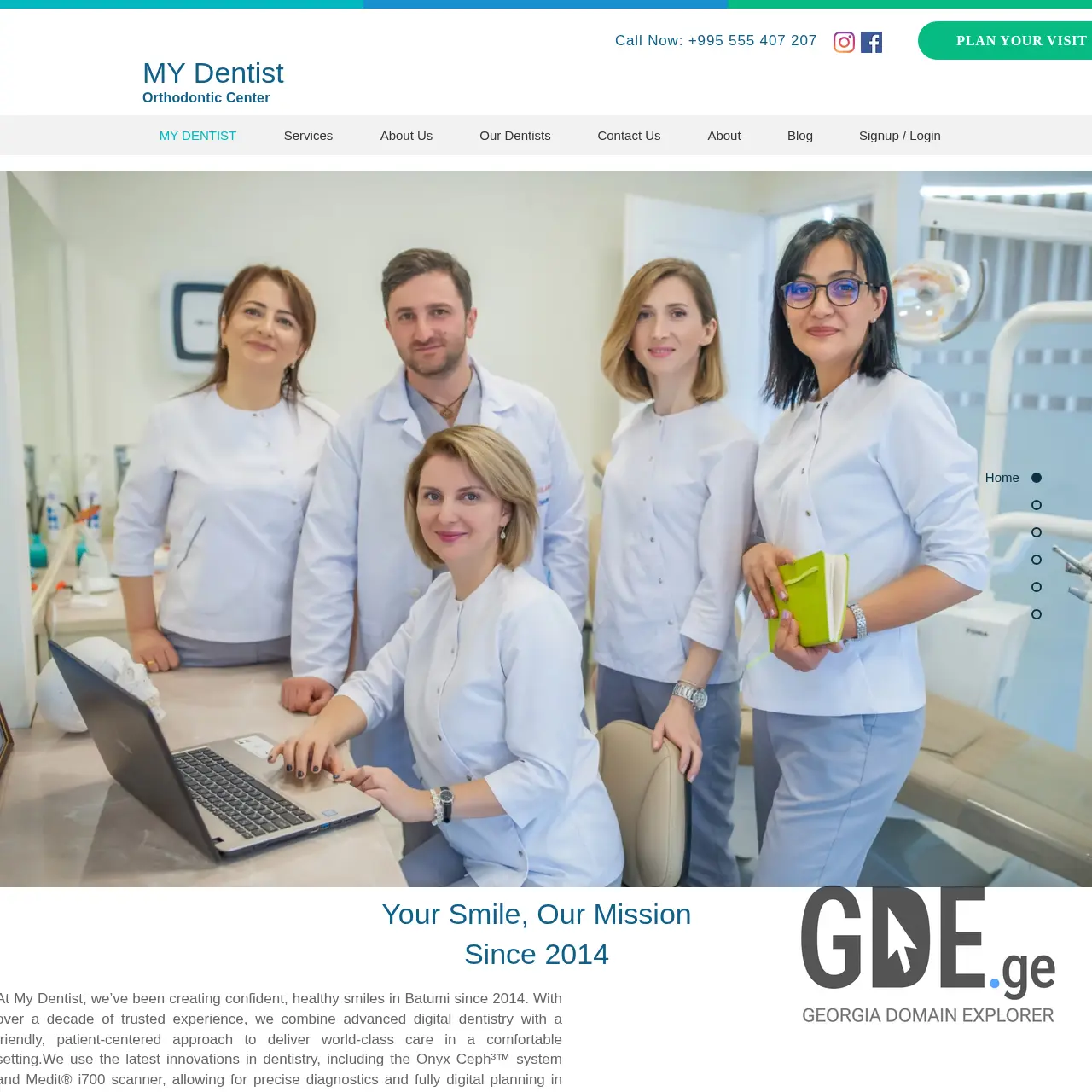 Screenshot of the site mydentist.ge at 2025-12-12