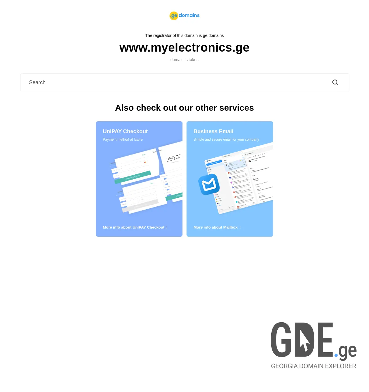 Screenshot of the site myelectronics.ge at 2025-11-29