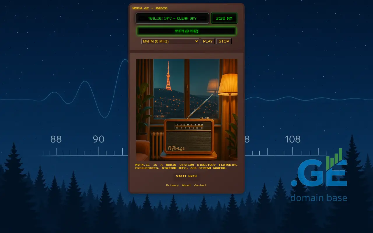 Screenshot of the site myfm.ge
