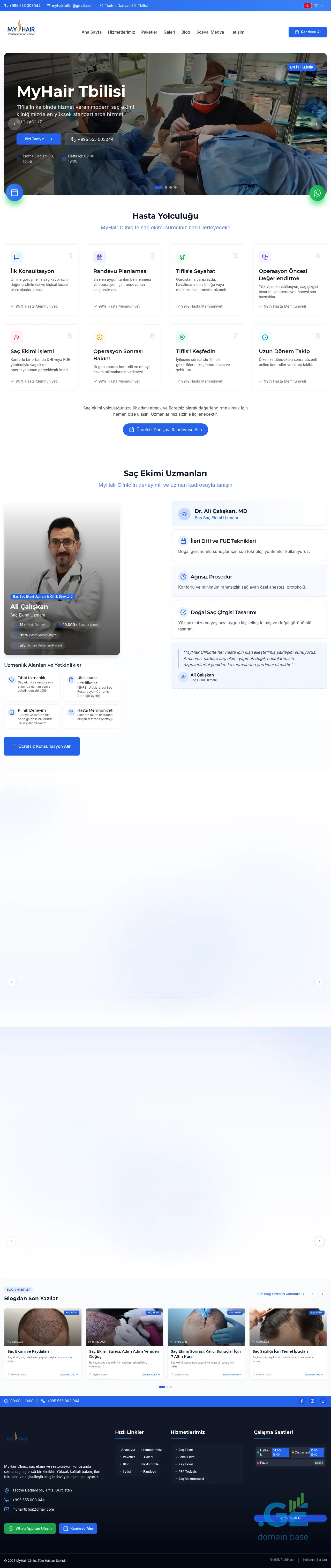Screenshot of the site myhairclinic.ge
