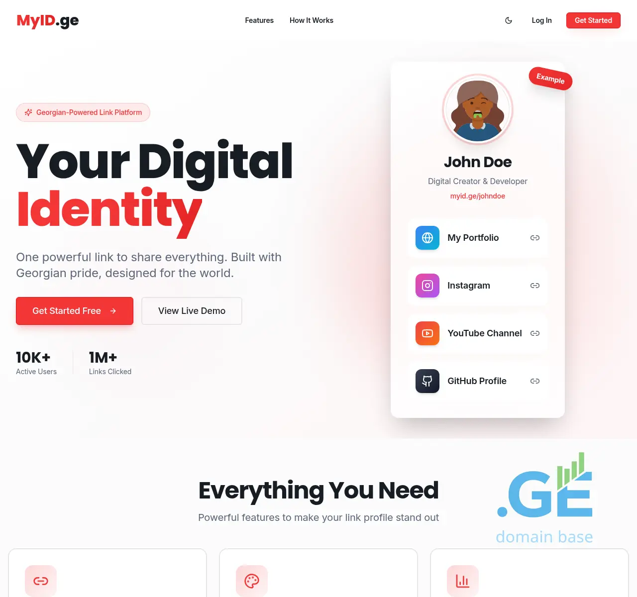 Screenshot of the site myid.ge