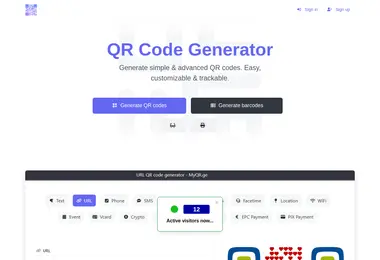 Screenshot of myqr.ge