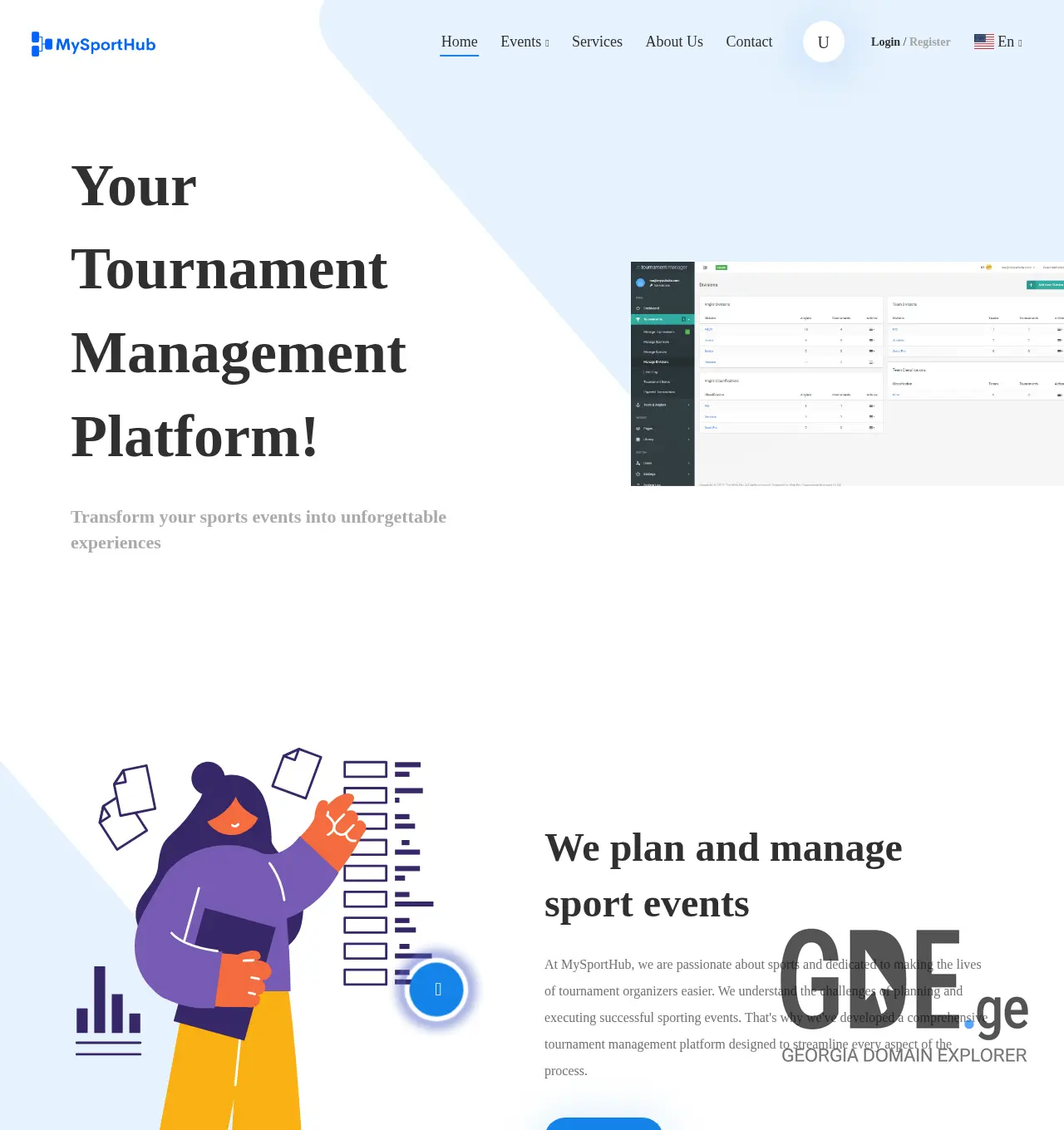 Screenshot of the site mysporthub.ge at 2025-12-03