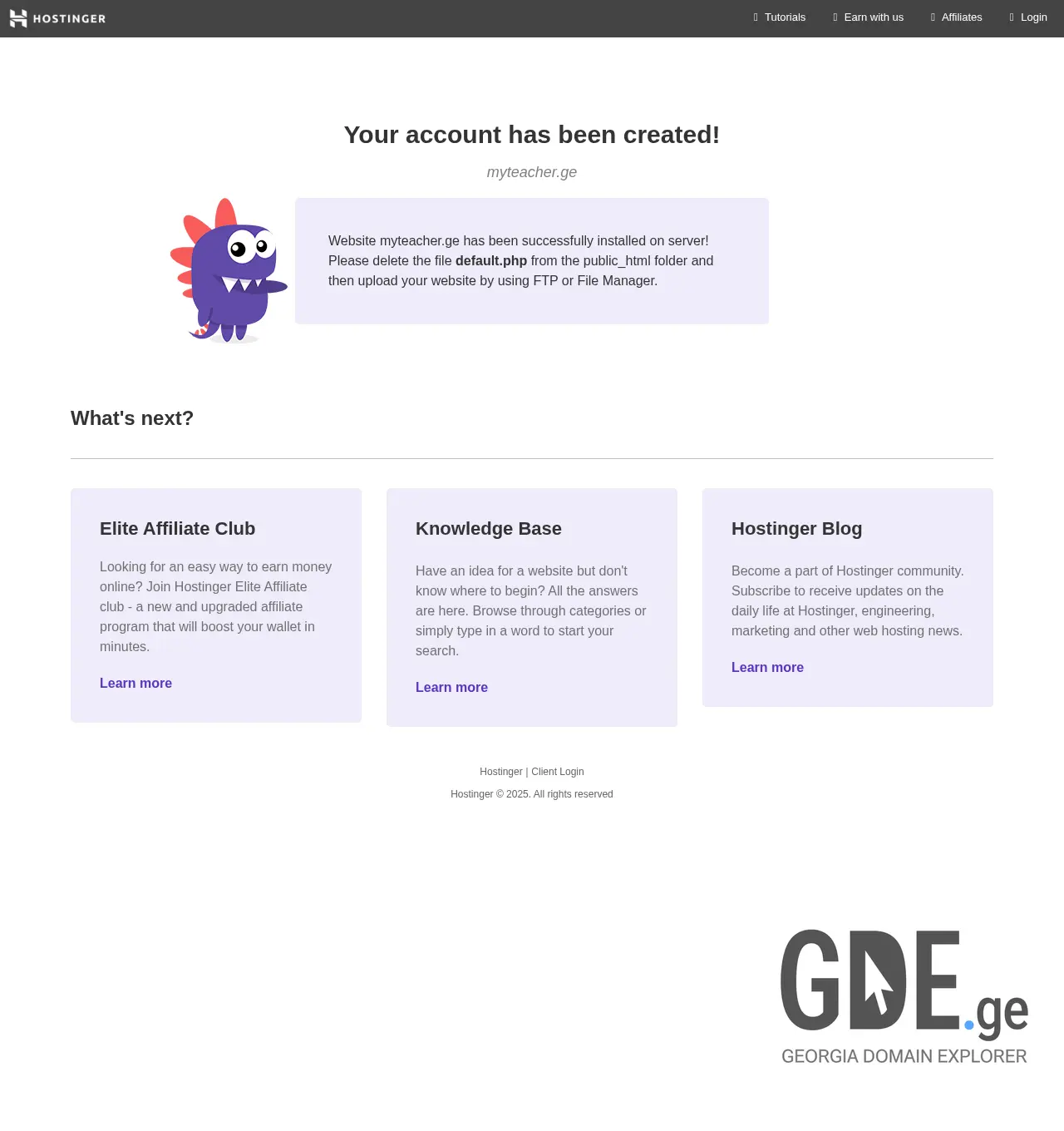 Screenshot of the site myteacher.ge at 2025-12-02